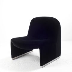 Giancarlo Piretti “Alky” Chair in New Black Velvet, for Castelli Italy, 1970s