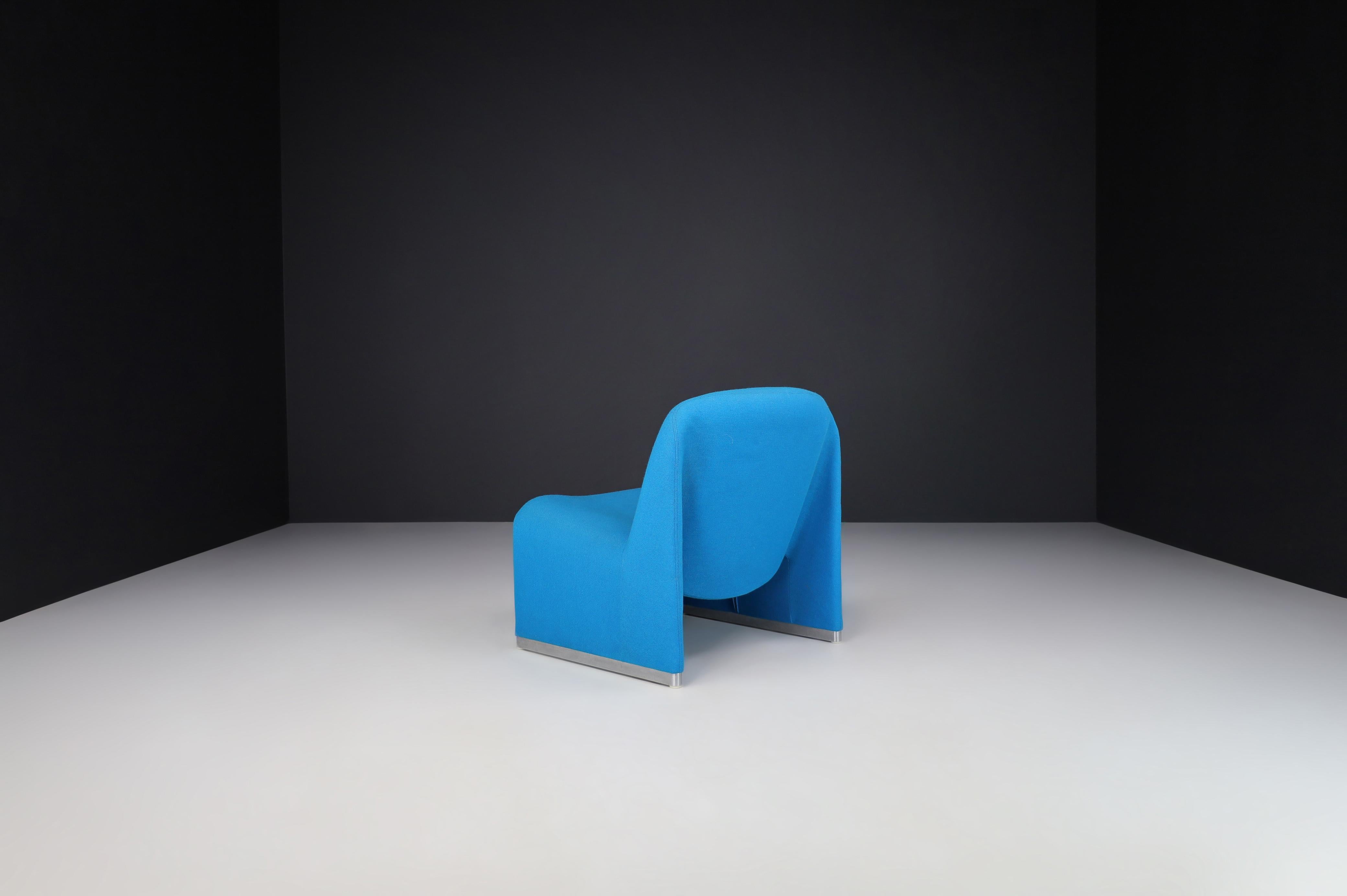 Giancarlo Piretti Alky Chairs in Original Blue Upholstery, Italy 1969 3