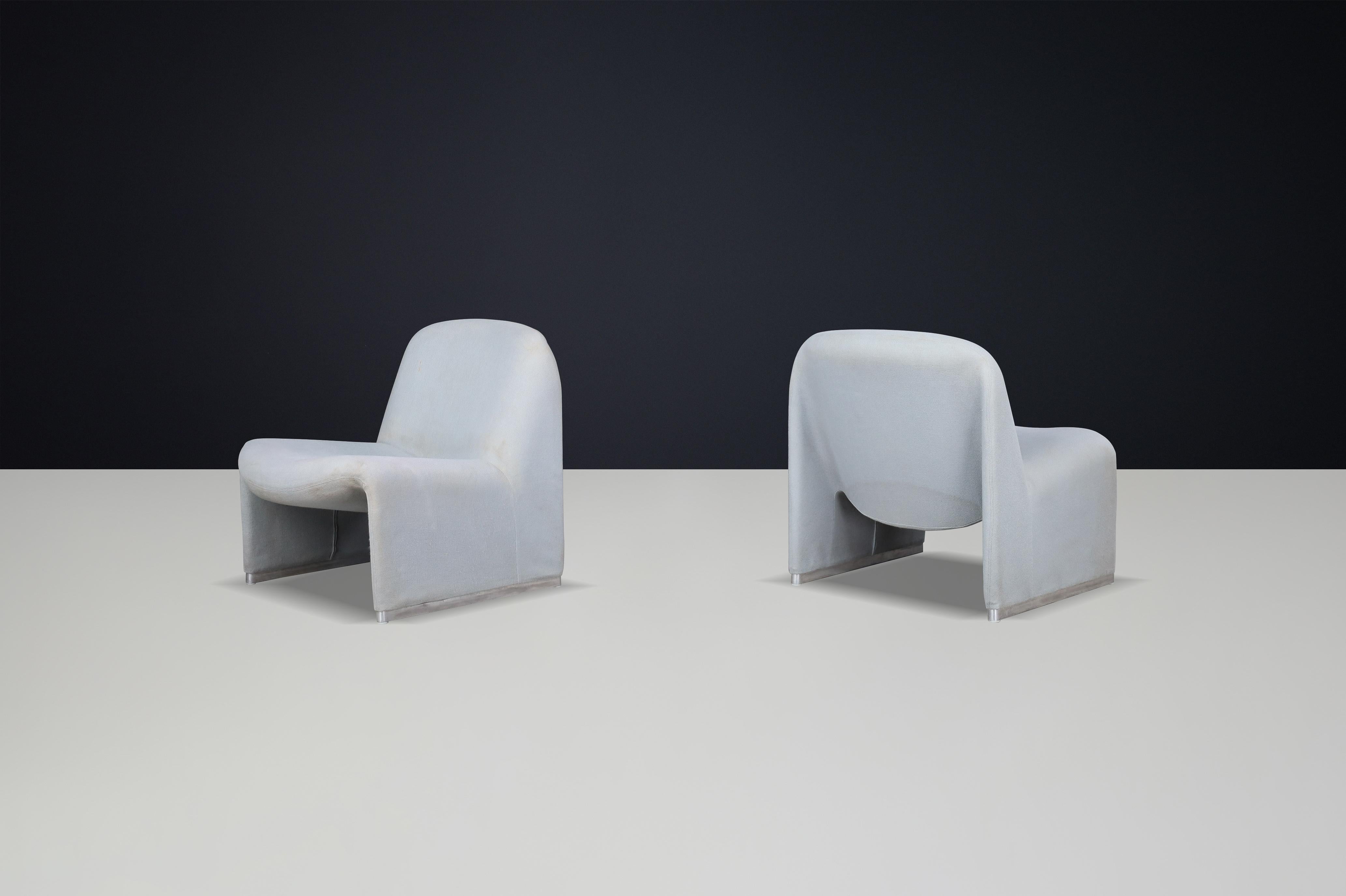 Mid-Century Modern Giancarlo Piretti Alky Chairs with Original Upholstery, Italy, 1969 For Sale