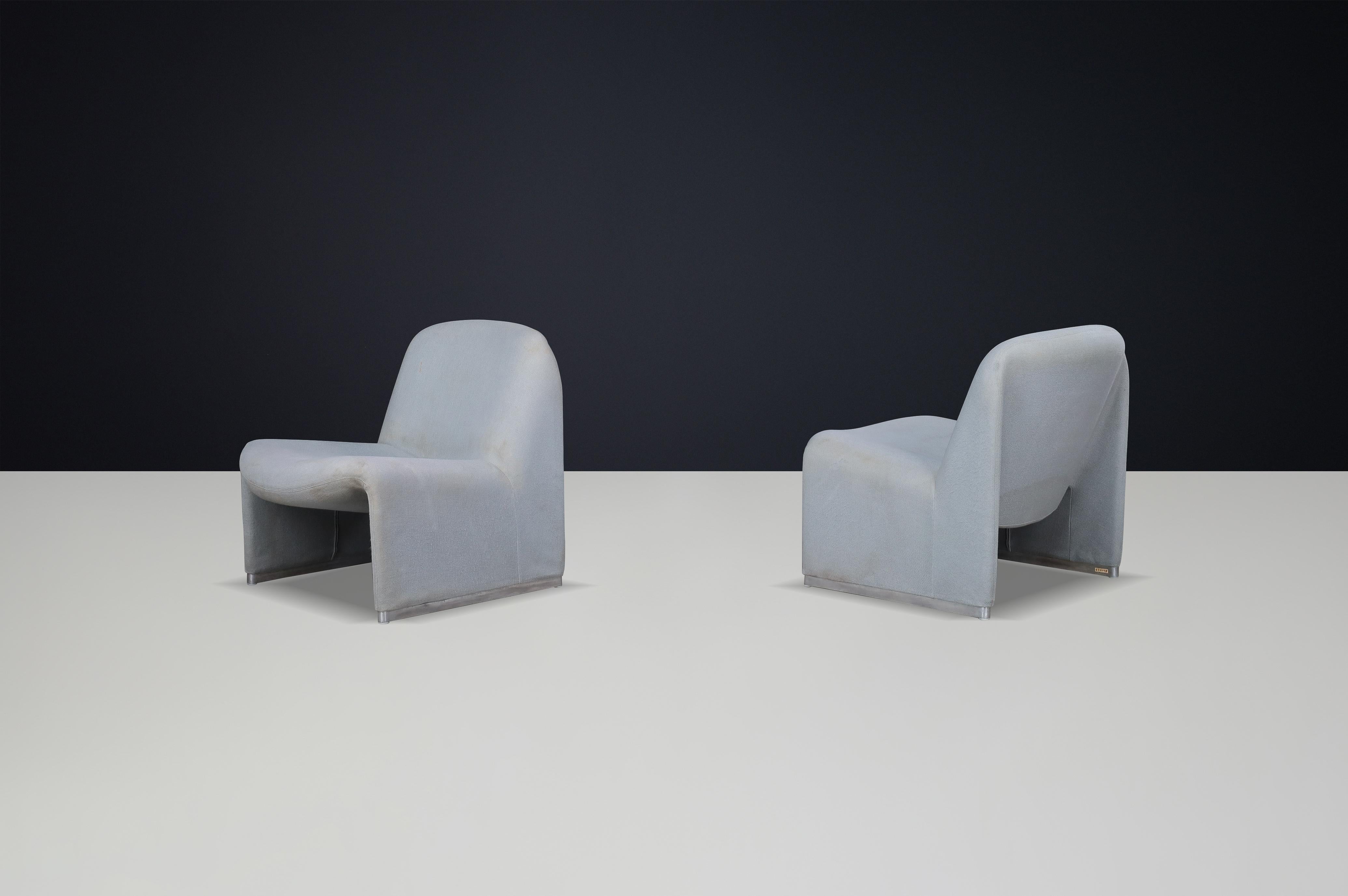Italian Giancarlo Piretti Alky Chairs with Original Upholstery, Italy, 1969 For Sale