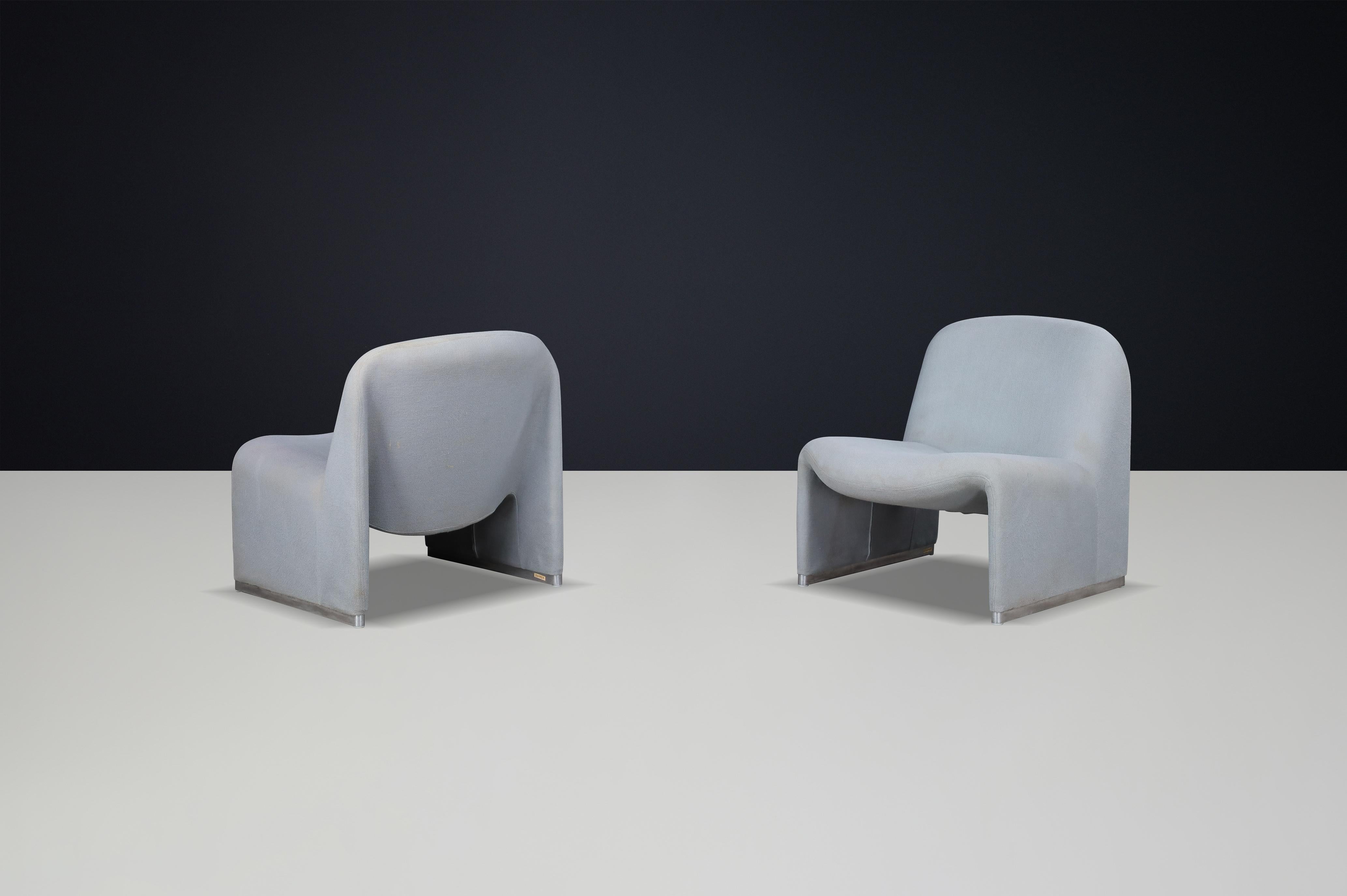 20th Century Giancarlo Piretti Alky Chairs with Original Upholstery, Italy, 1969 For Sale
