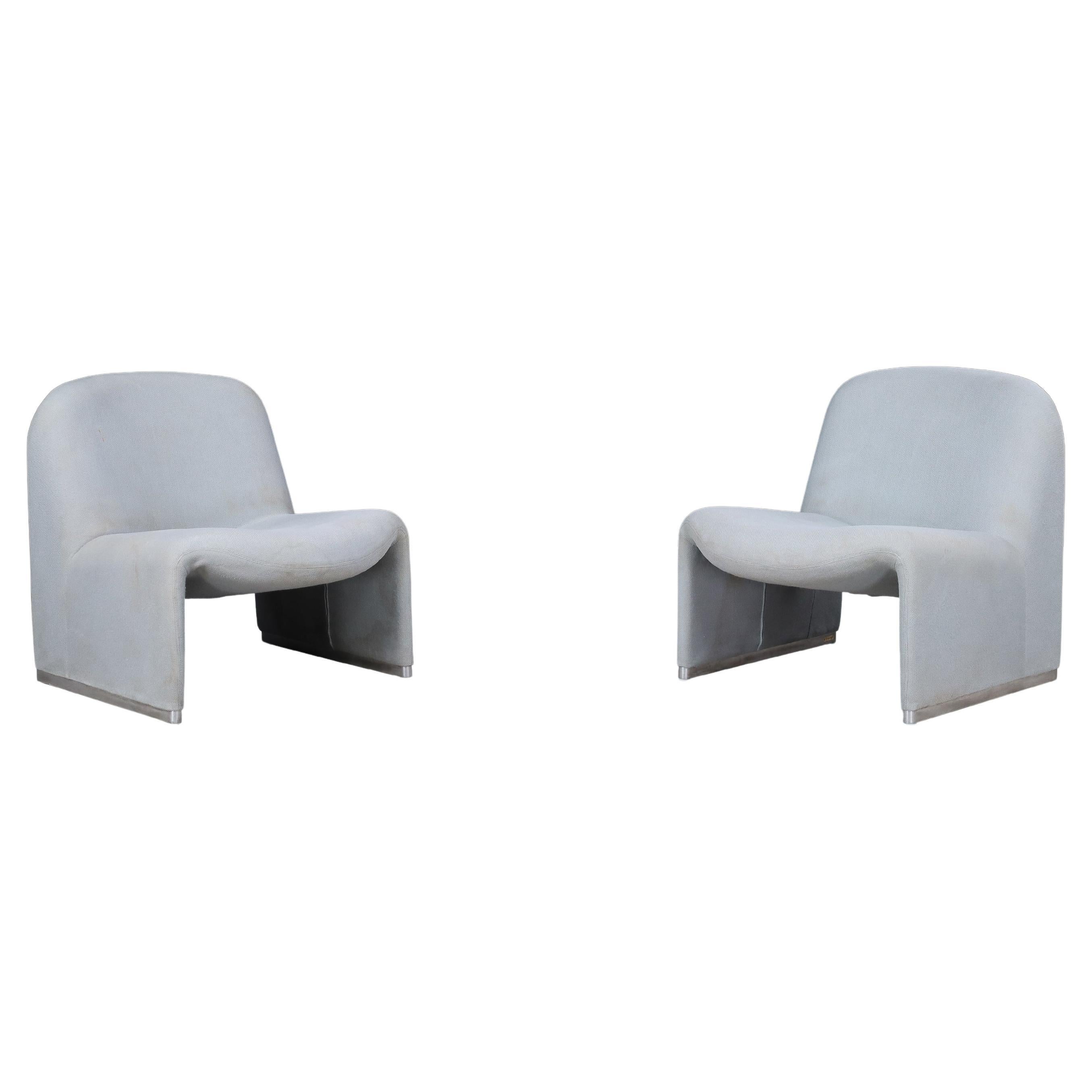 Giancarlo Piretti Alky Chairs with Original Upholstery, Italy, 1969 For Sale