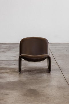 Giancarlo Piretti "Alky" Lounge Chair for Anonima Castelli, Brown Leather, 1970