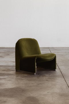 Giancarlo Piretti "Alky" Lounge Chair for Anonima Castelli, Green Velvet, 1970