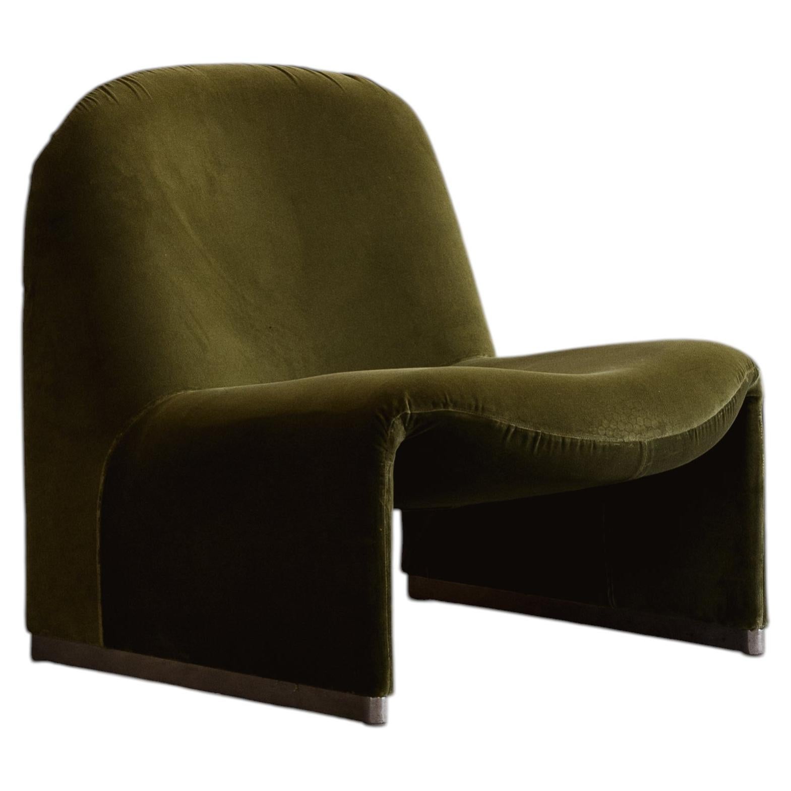 Chaise longue "Alky" de Giancarlo Piretti pour Anonima Castelli, velours vert, 1970