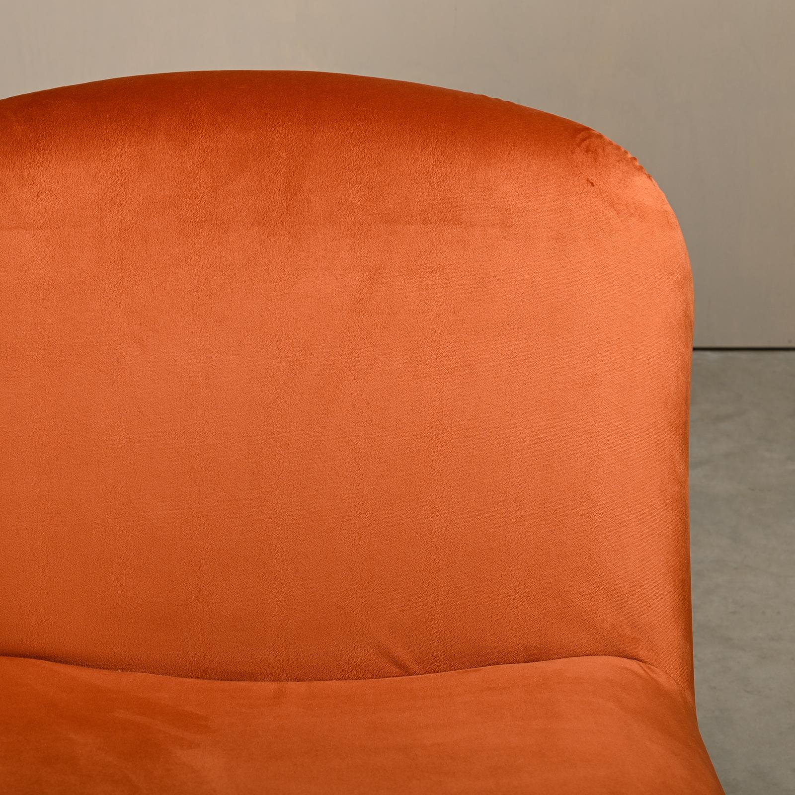 Giancarlo Piretti Alky Lounge Chair in Autumn Velvet for Anonima Castelli, Italy For Sale 3