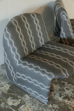 Giancarlo Piretti "Alky" Lounge Chair in designer linen upholstery, Italy, 1970s