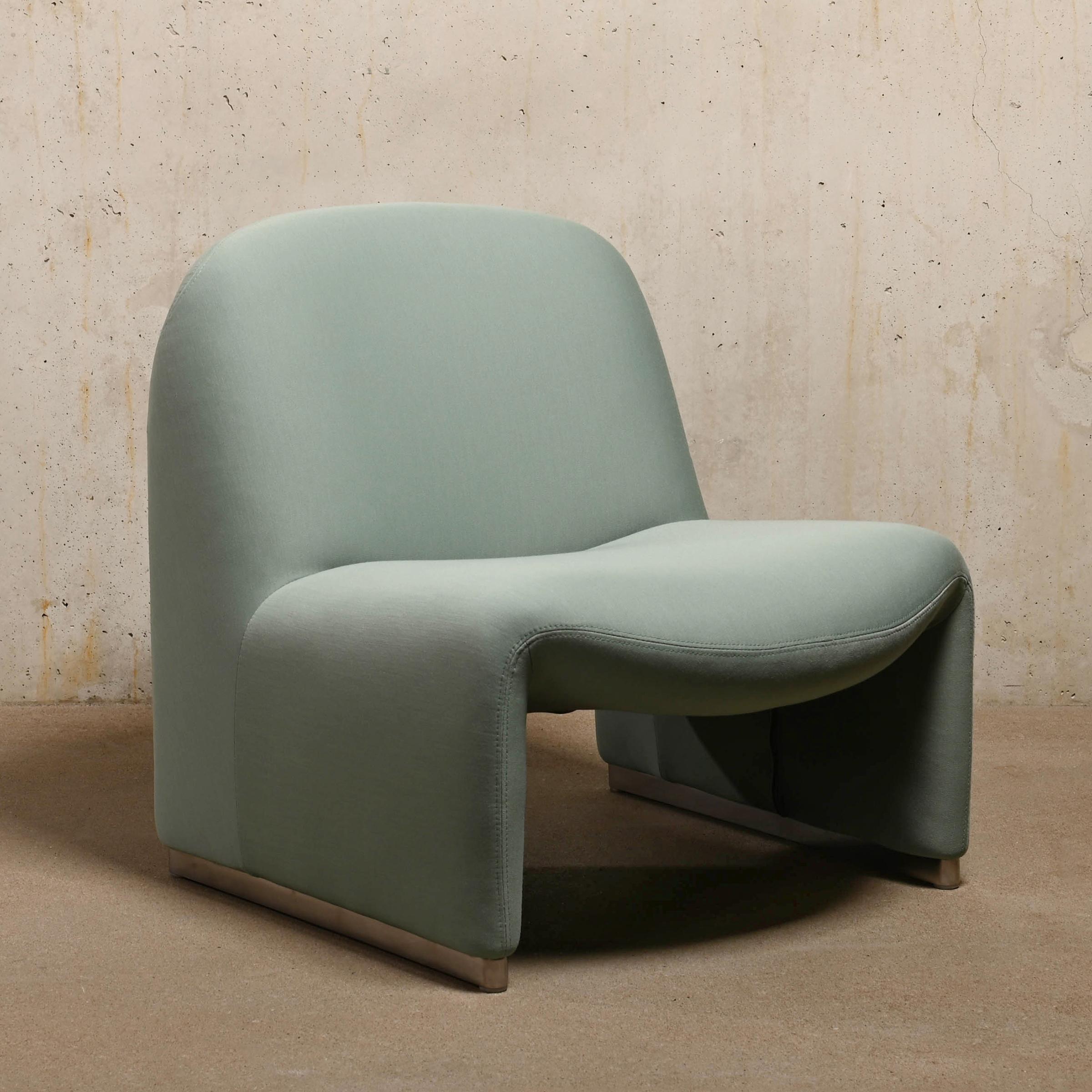 Mid-Century Modern Giancarlo Piretti Alky Lounge Chair in Green Kvadrat Fabric, Artifort