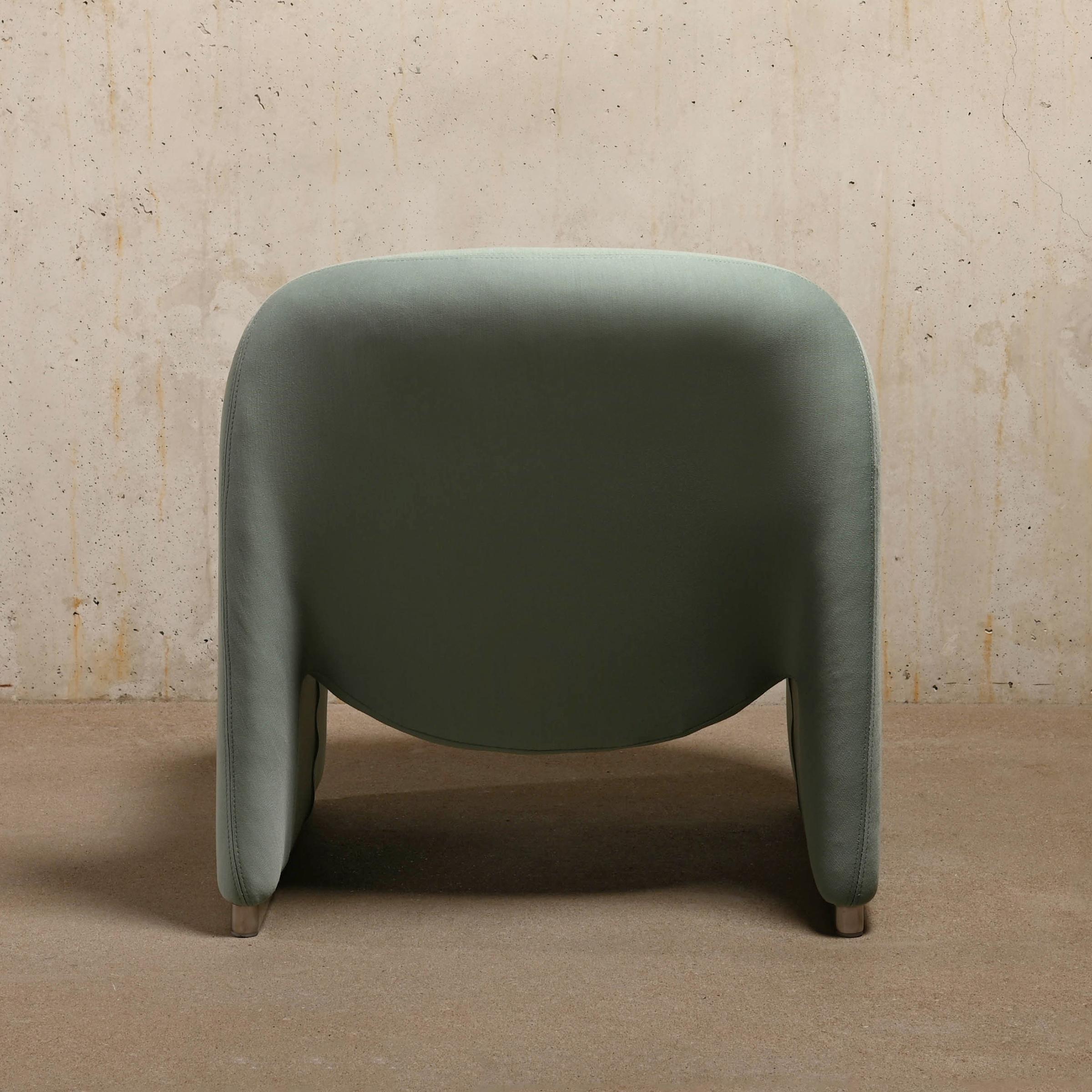 Mid-20th Century Giancarlo Piretti Alky Lounge Chair in Green Kvadrat Fabric, Artifort