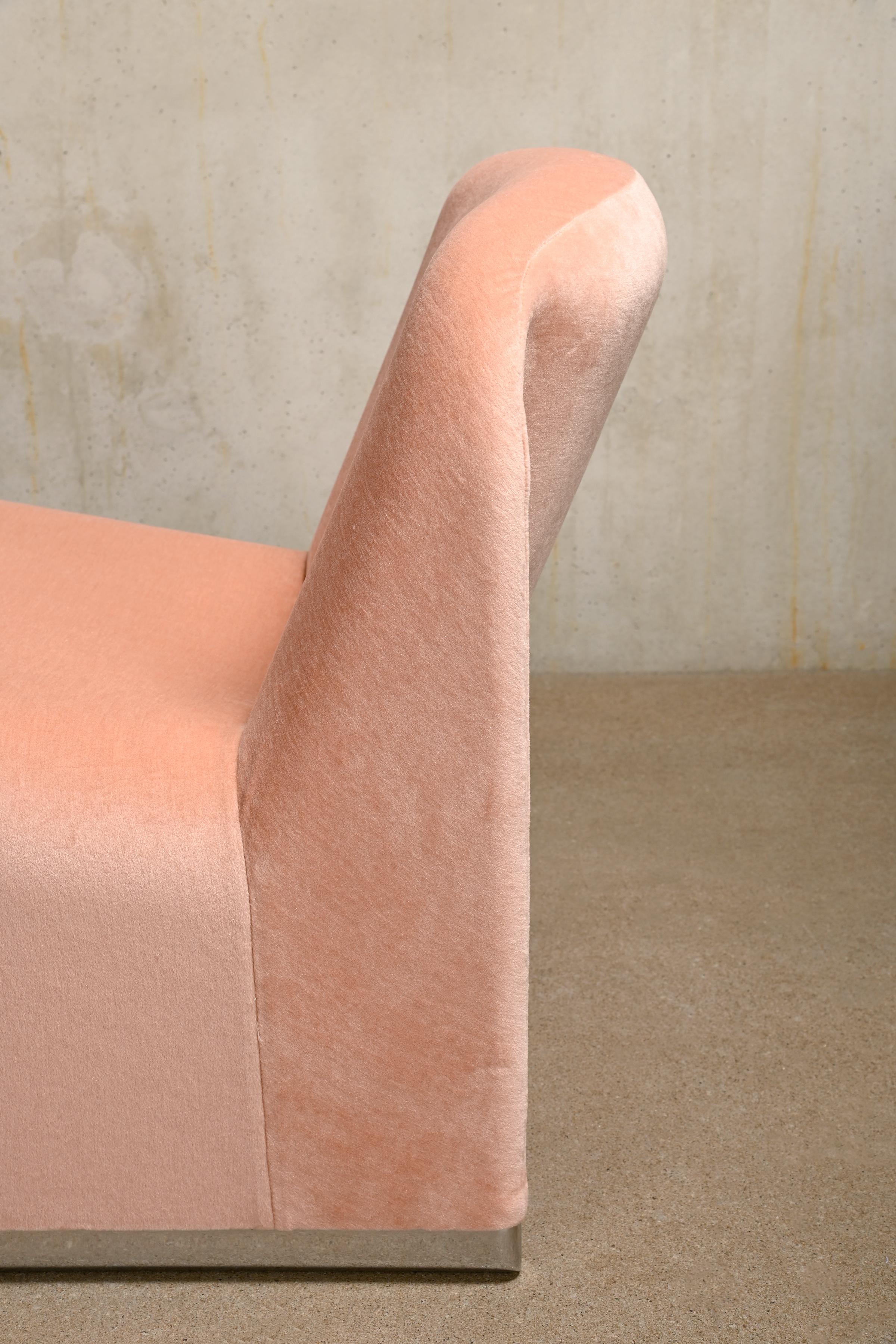 Giancarlo Piretti Alky Lounge Chair in Pink Velvet Fabric for Anonima Castelli 5