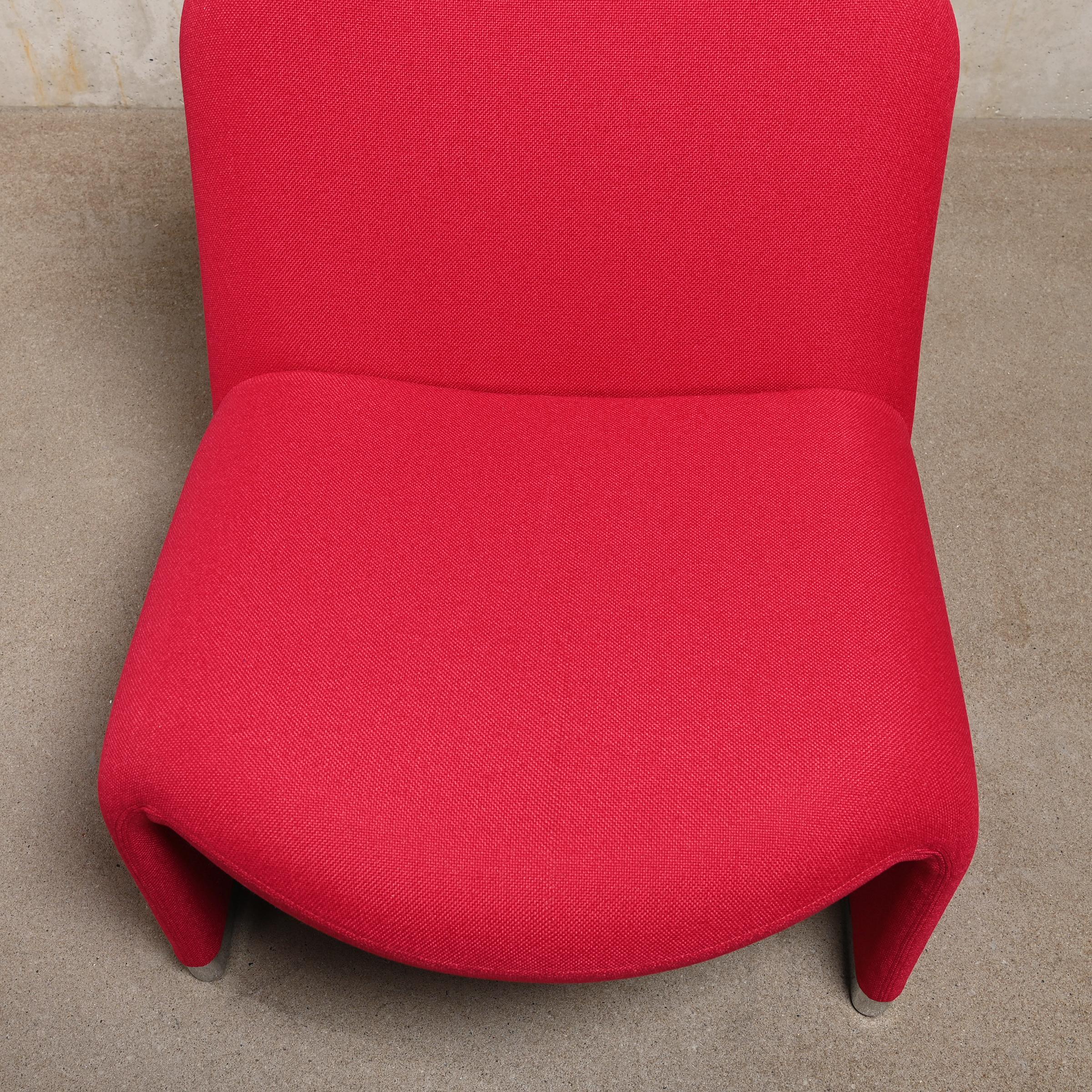 Giancarlo Piretti Alky Lounge Chair in Red / Magenta Fabric for Anonima Castelli 2