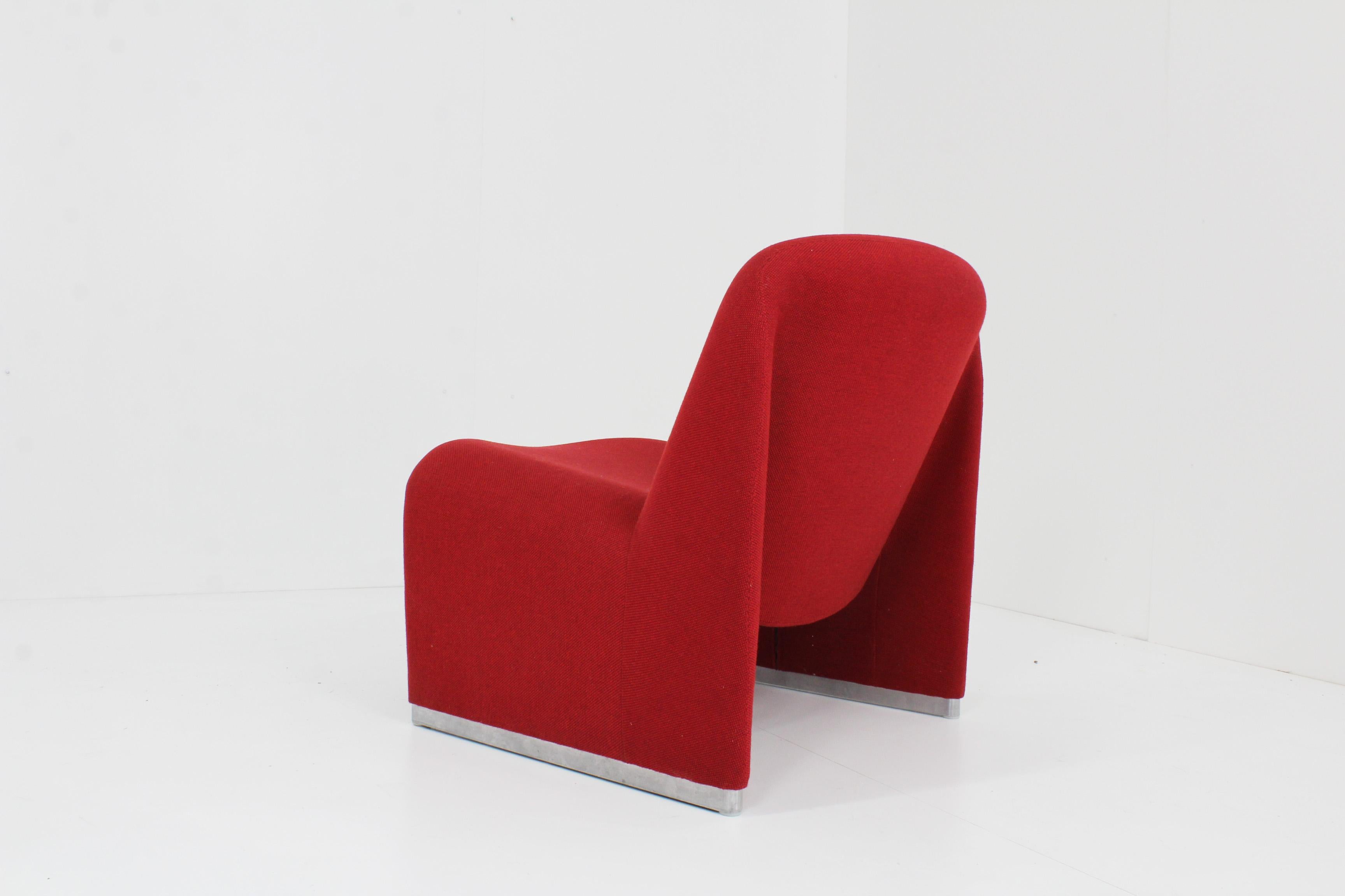 Giancarlo Piretti Alky Lounge Chair in Red / Magenta Fabric for Anonima Castelli 3