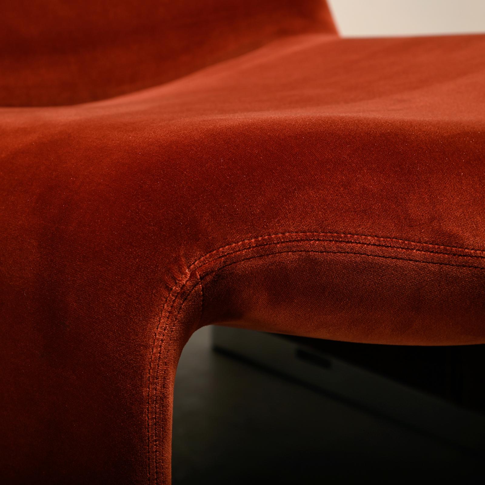Giancarlo Piretti Alky Lounge Chair in Rust Velvet for Anonima Castelli, Italy in vendita 4