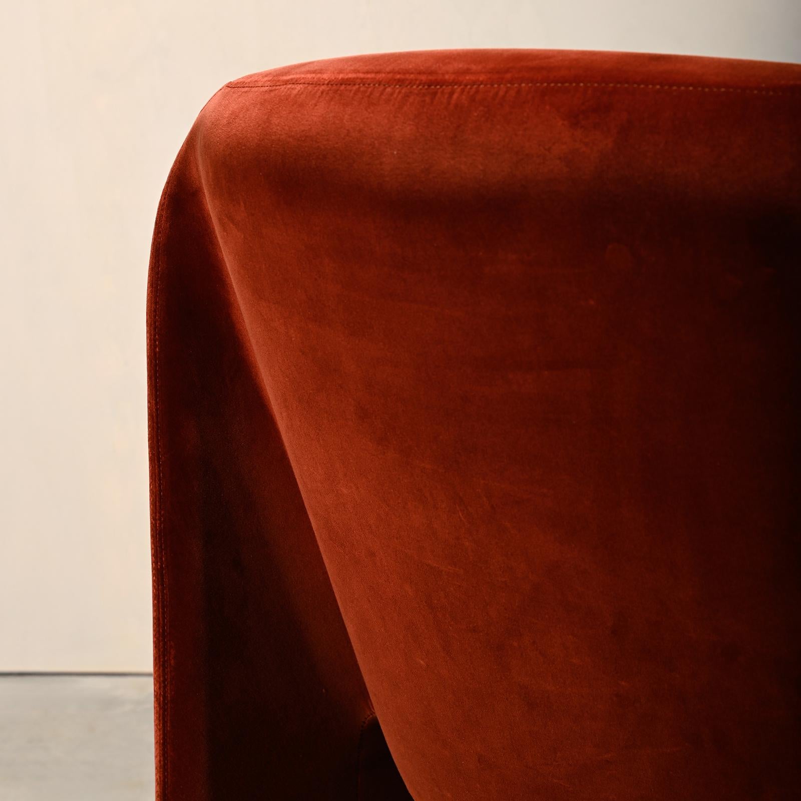 Giancarlo Piretti Alky Lounge Chair in Rust Velvet for Anonima Castelli, Italy in vendita 6