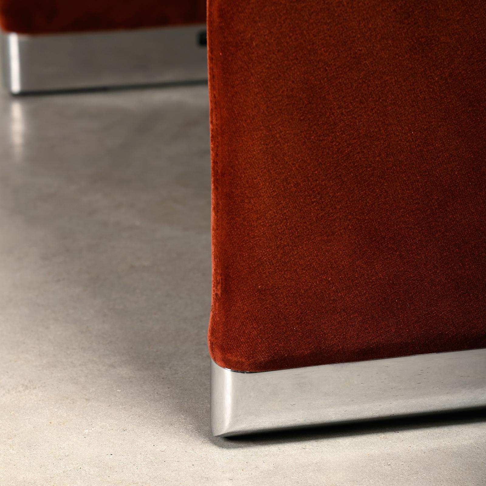 Giancarlo Piretti Alky Lounge Chair in Rust Velvet for Anonima Castelli, Italy in vendita 8