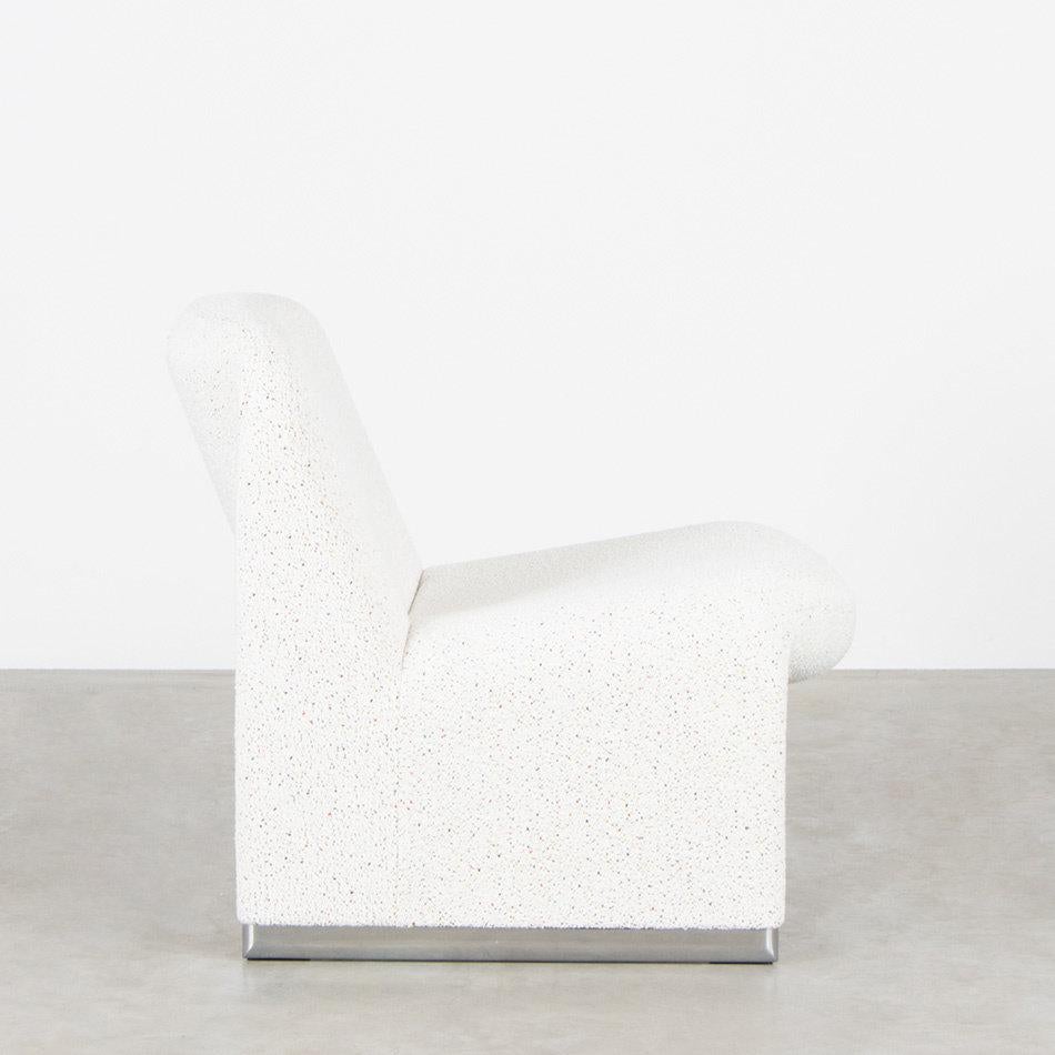 Italian Giancarlo Piretti Alky Lounge Chair in speckled Bouclé wool, Anonima Castelli