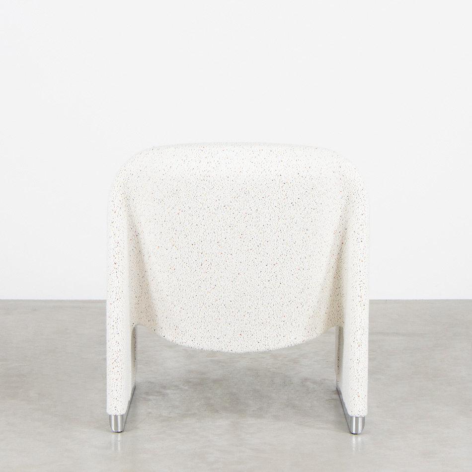 Mid-20th Century Giancarlo Piretti Alky Lounge Chair in speckled Bouclé wool, Anonima Castelli