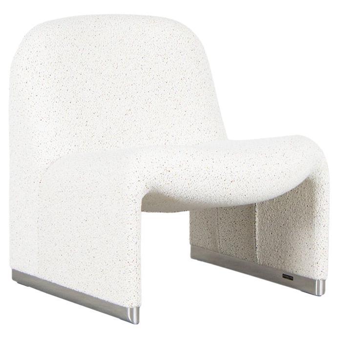 Giancarlo Piretti Alky Lounge Chair in speckled Bouclé wool, Anonima Castelli