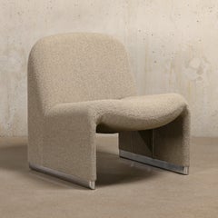 Chaise longue Giancarlo Piretti Alky en laine bouclée gris Stone, Anonima Castelli