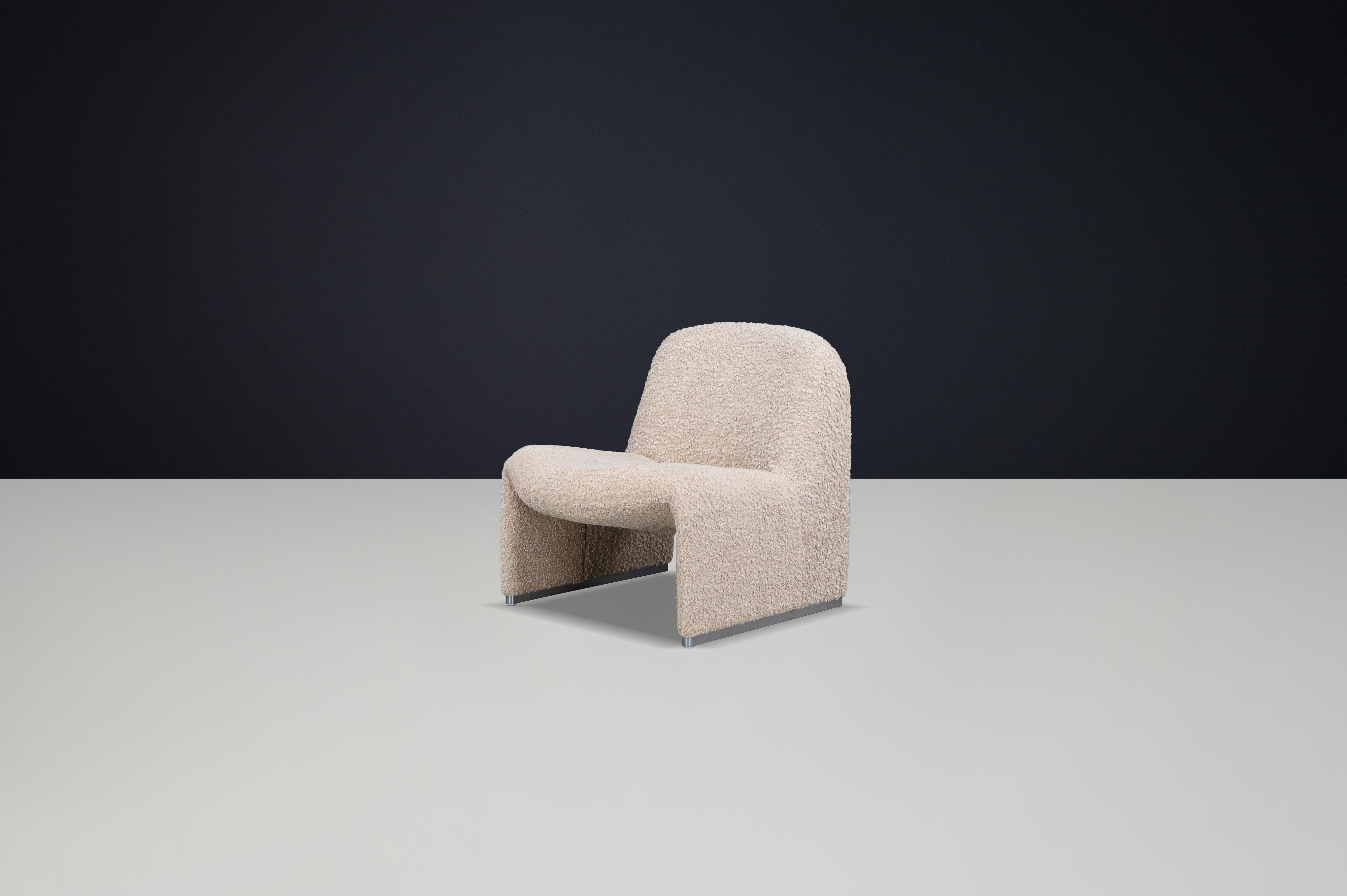 Giancarlo Piretti: Alky Loungesessel mit Teddy-Polsterung, Italien, 1970er Jahre (Moderne) im Angebot
