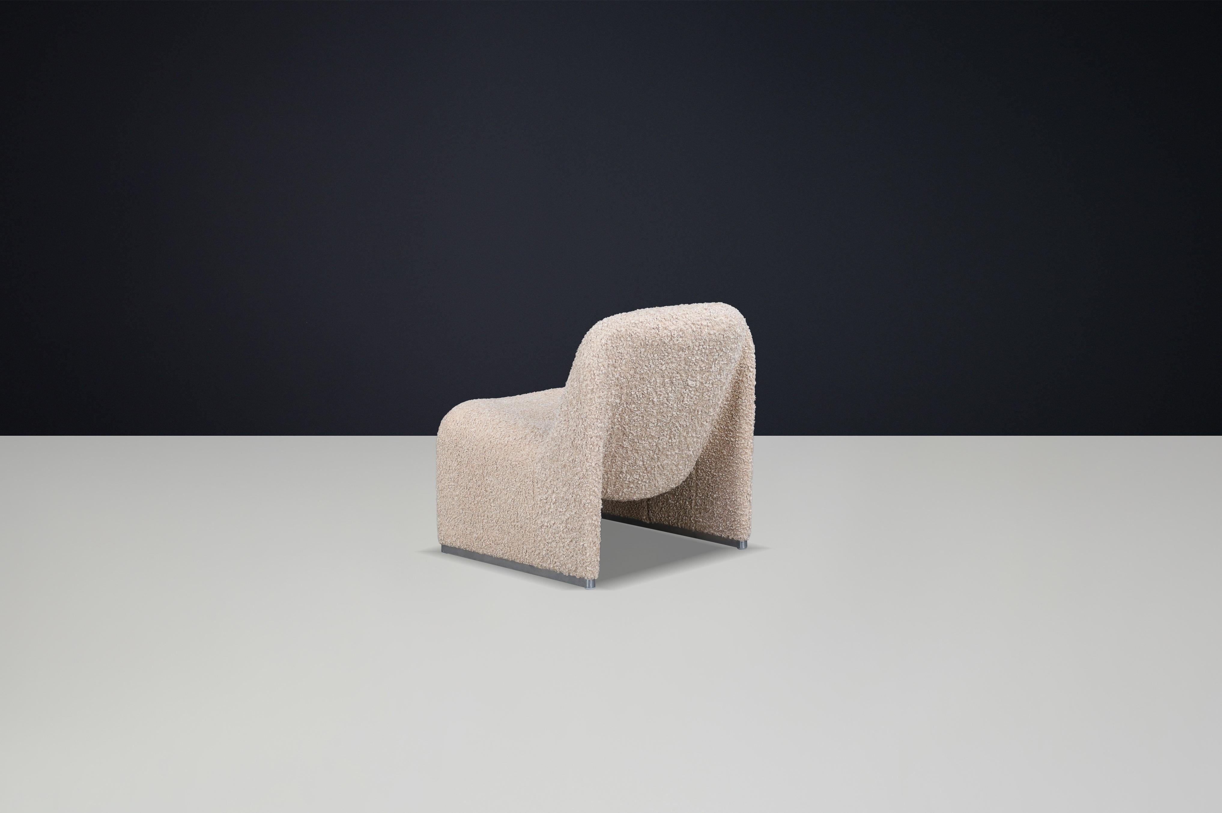 Giancarlo Piretti: Alky Loungesessel mit Teddy-Polsterung, Italien, 1970er Jahre im Zustand „Gut“ im Angebot in Almelo, NL