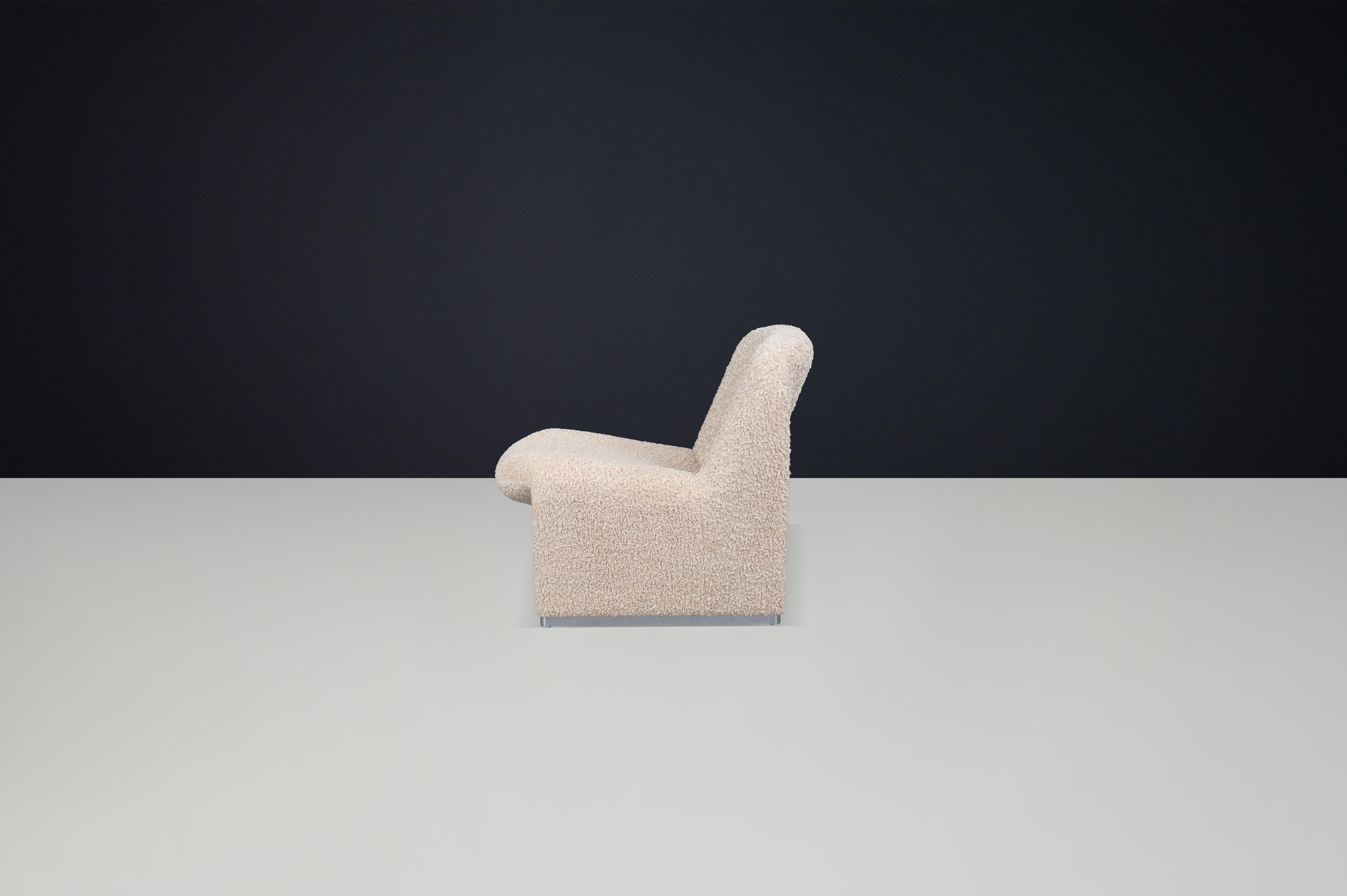 Giancarlo Piretti: Alky Loungesessel mit Teddy-Polsterung, Italien, 1970er Jahre (20. Jahrhundert) im Angebot