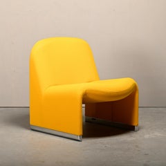 Giancarlo Piretti Alky Lounge Chair in Yellow Fabric for Anonima Castelli
