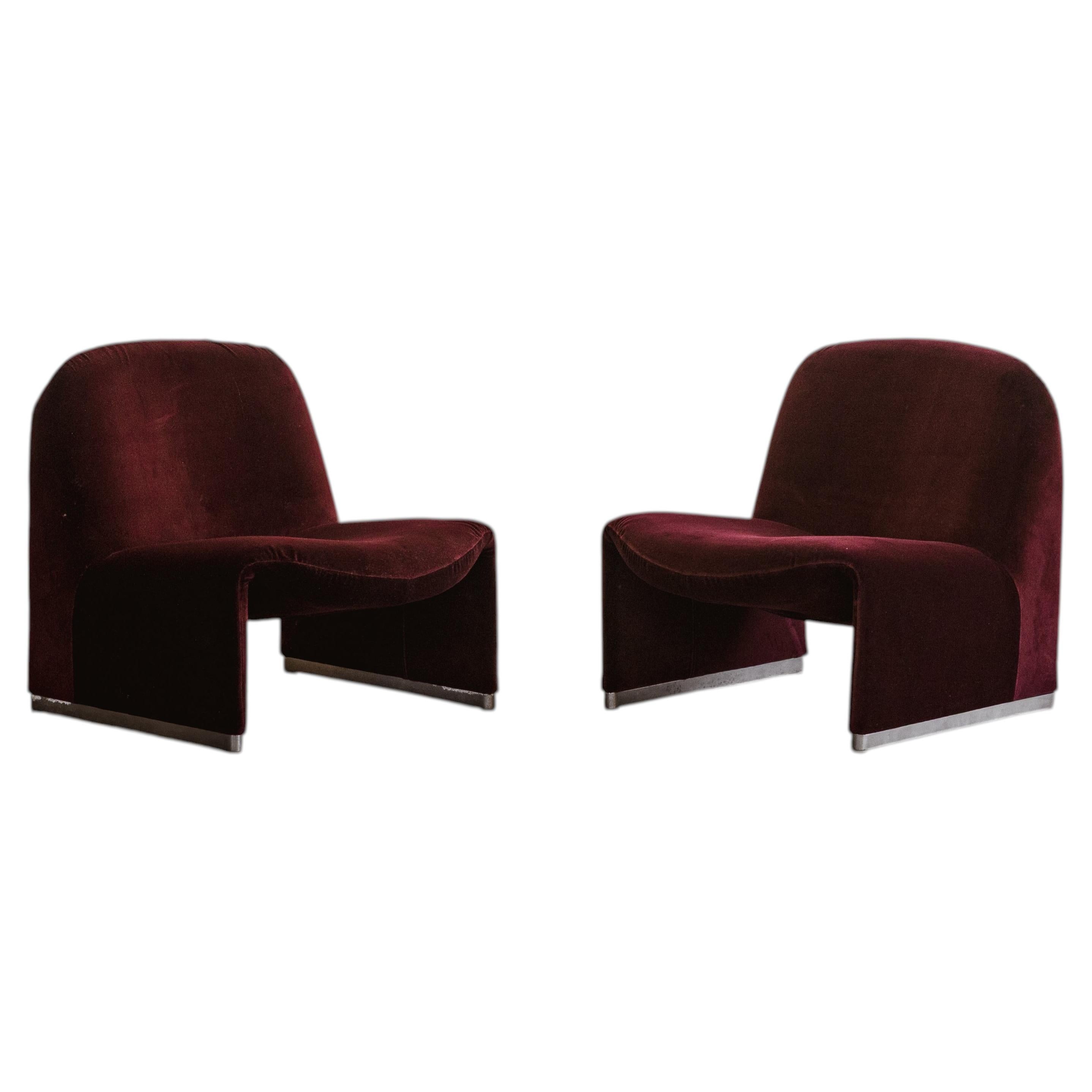 Giancarlo Piretti "Alky" Lounge Chairs for Anonima Castelli, 1970, Set of 2