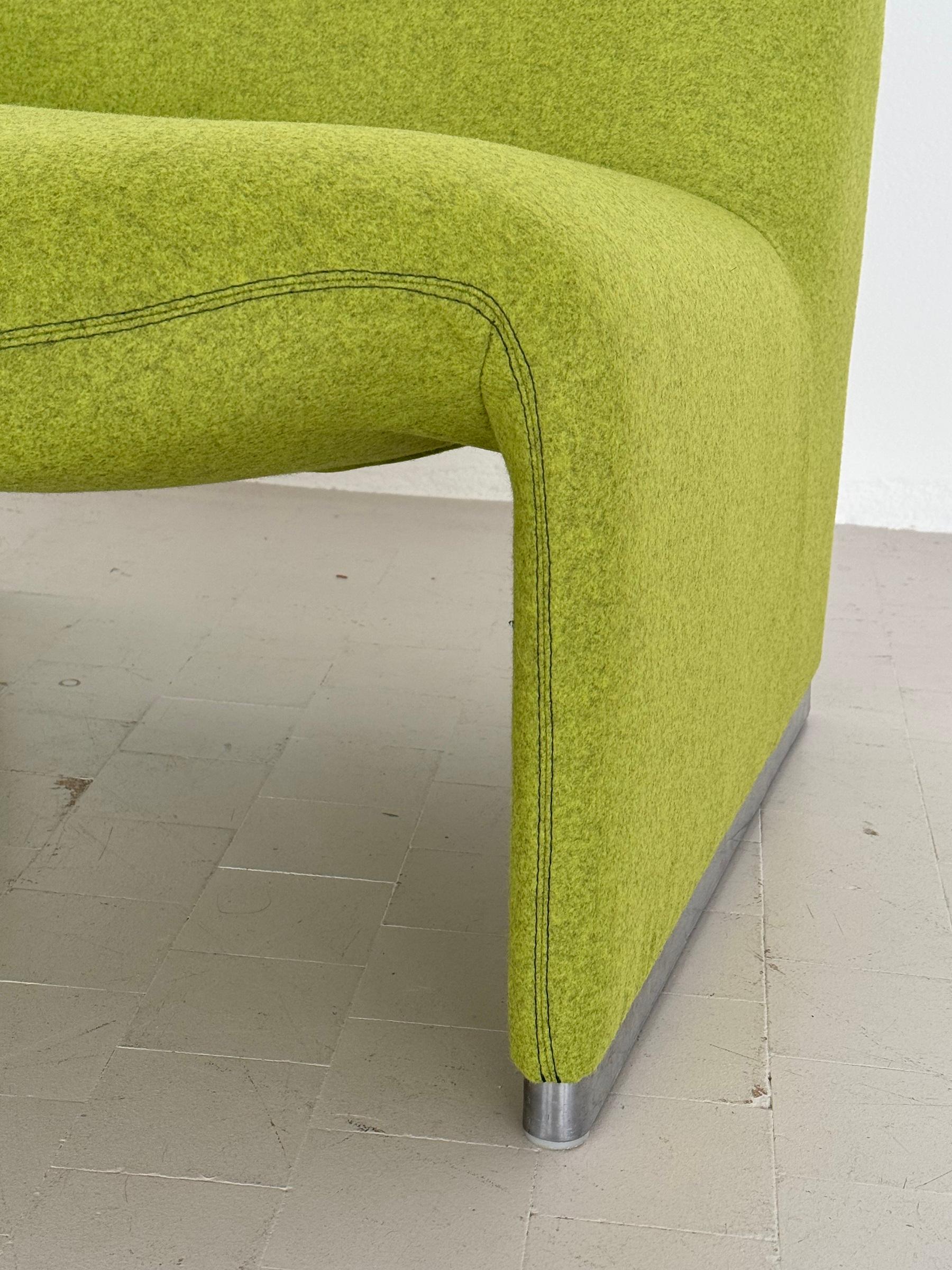 Giancarlo Piretti Alky Lounge Stühle aus grünem Stoff, 2er Set im Angebot 6