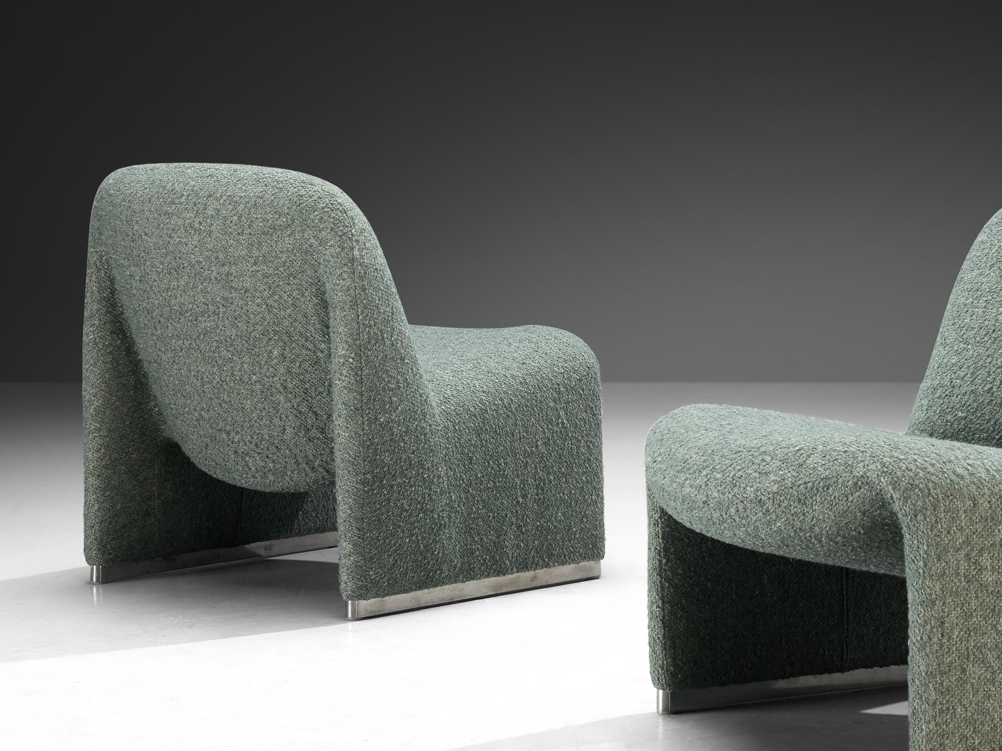 Mid-Century Modern Chaises longues 'Alky' de Giancarlo Piretti en tissu vert menthe en vente