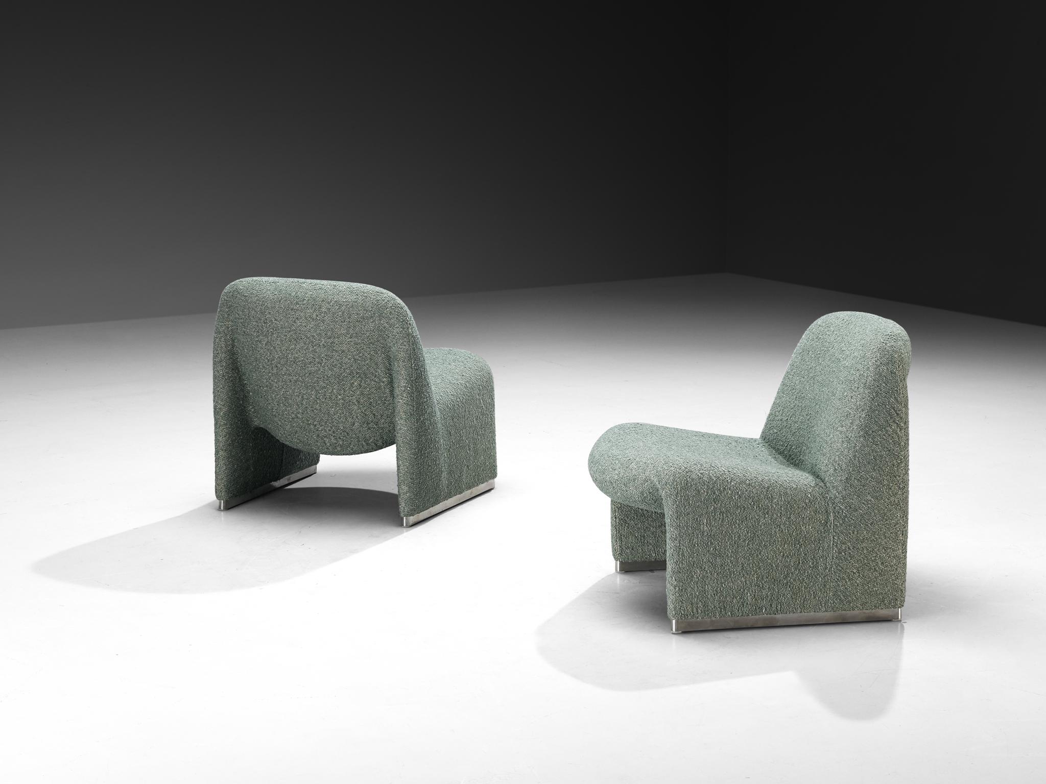 Aluminium Chaises longues 'Alky' de Giancarlo Piretti en tissu vert menthe en vente