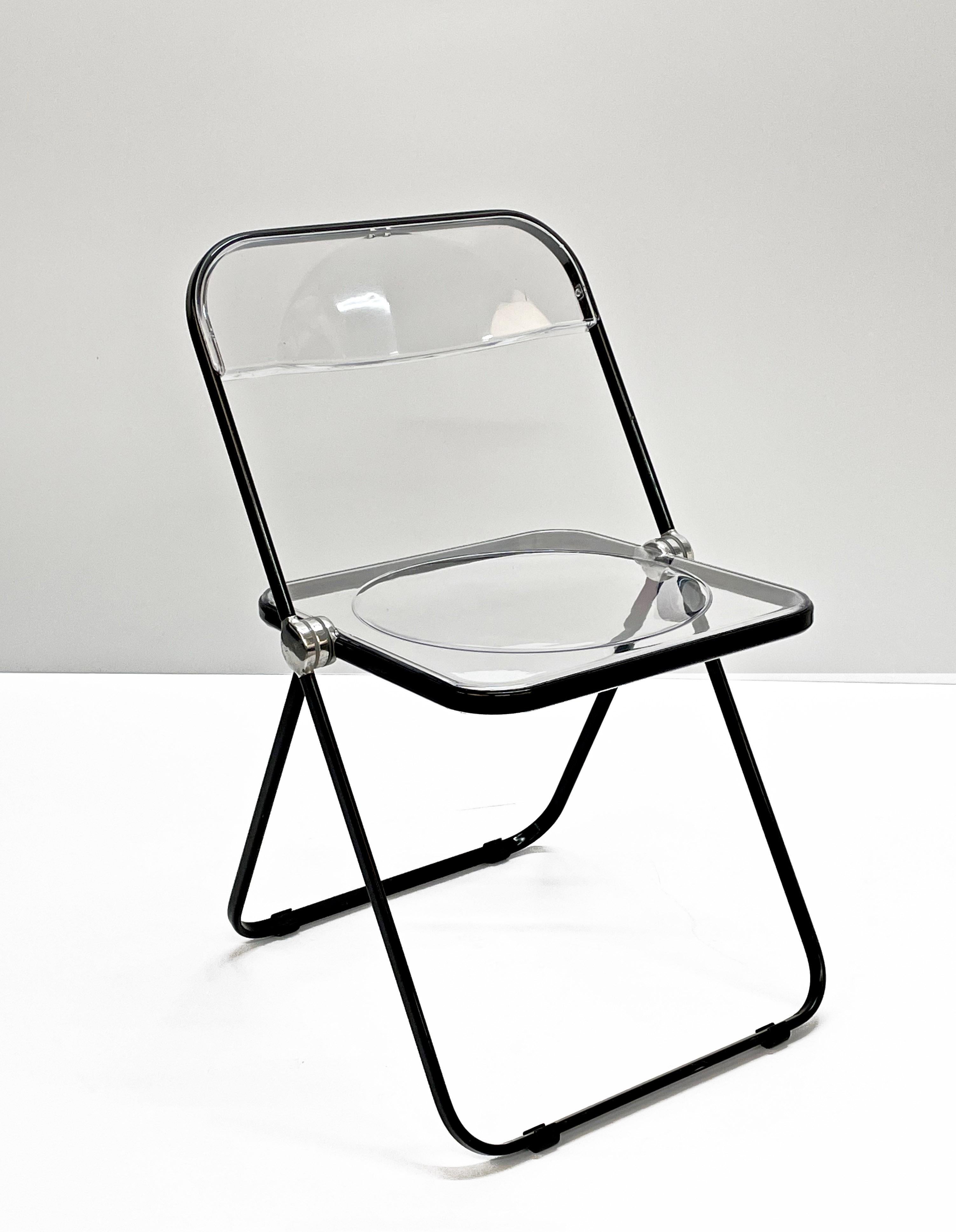 Chaise pliante italienne « Plia » en lucite transparente de Giancarlo Piretti pour Castelli, 1970 Bon état à Roma, IT