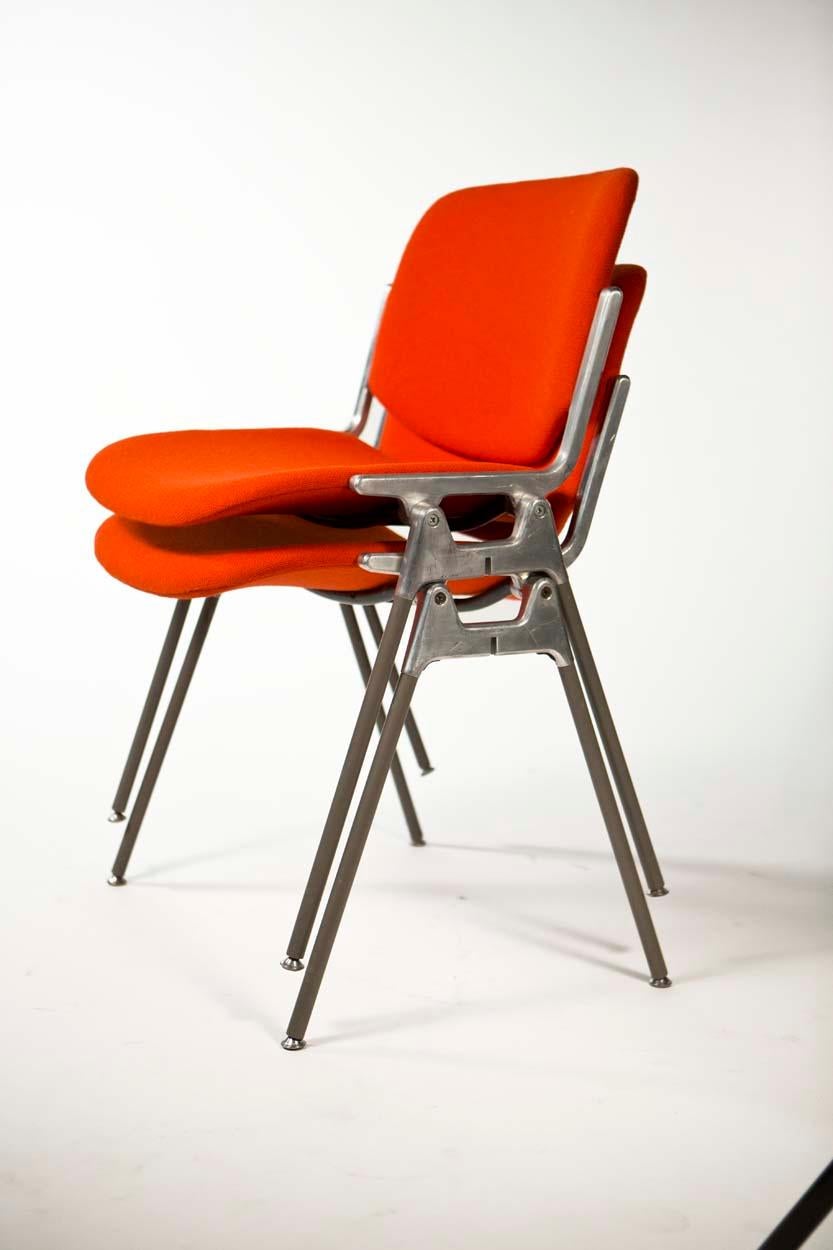Giancarlo Piretti, DSC 106 Pair of Italian Stacking Chairs for Castelli, 1960s 3