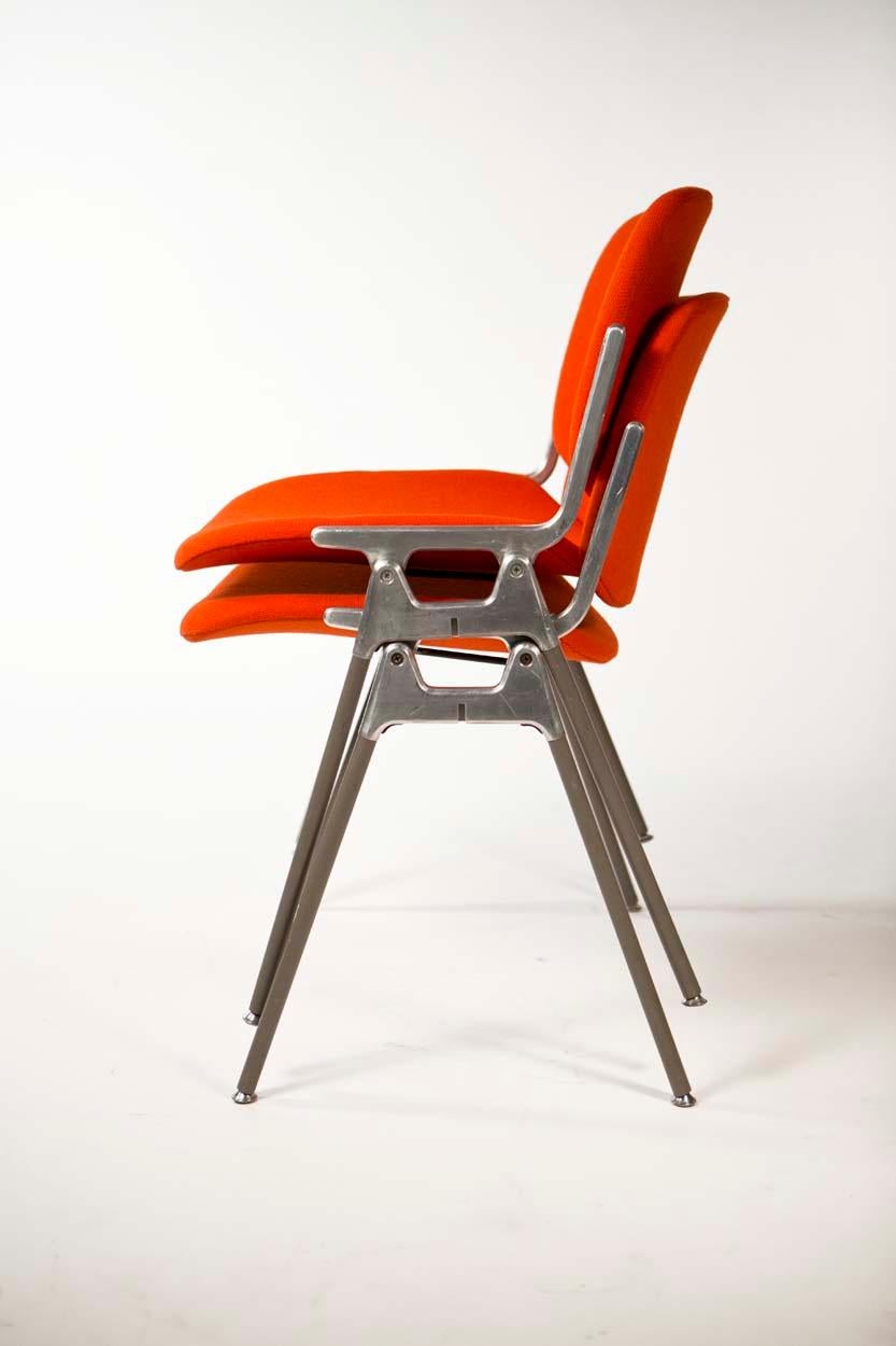 Giancarlo Piretti, DSC 106 Pair of Italian Stacking Chairs for Castelli, 1960s 5