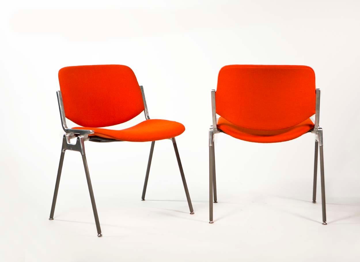 Giancarlo Piretti, DSC 106 Pair of Italian Stacking Chairs for Castelli, 1960s 2