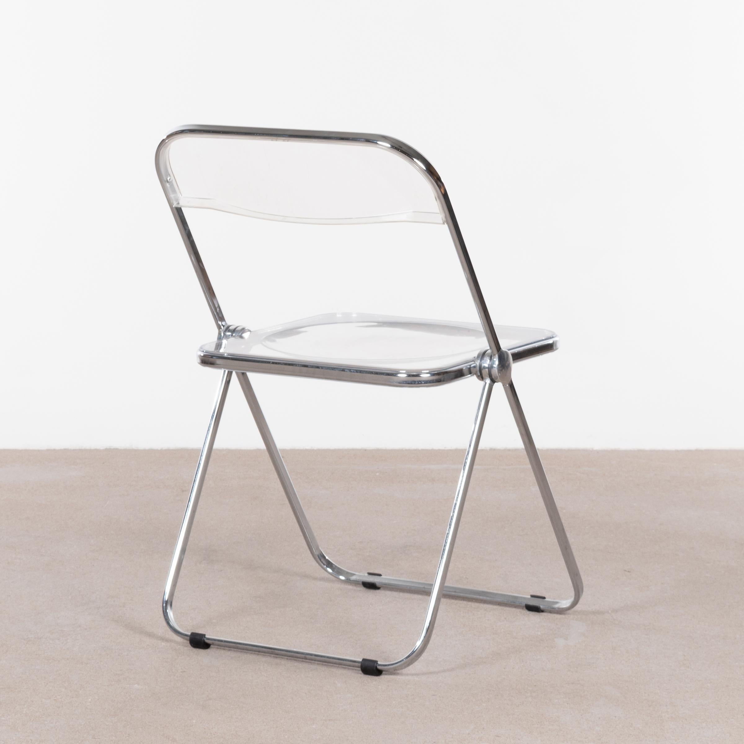 Mid-20th Century Giancarlo Piretti Folding Plia Chairs for Castelli, Italy