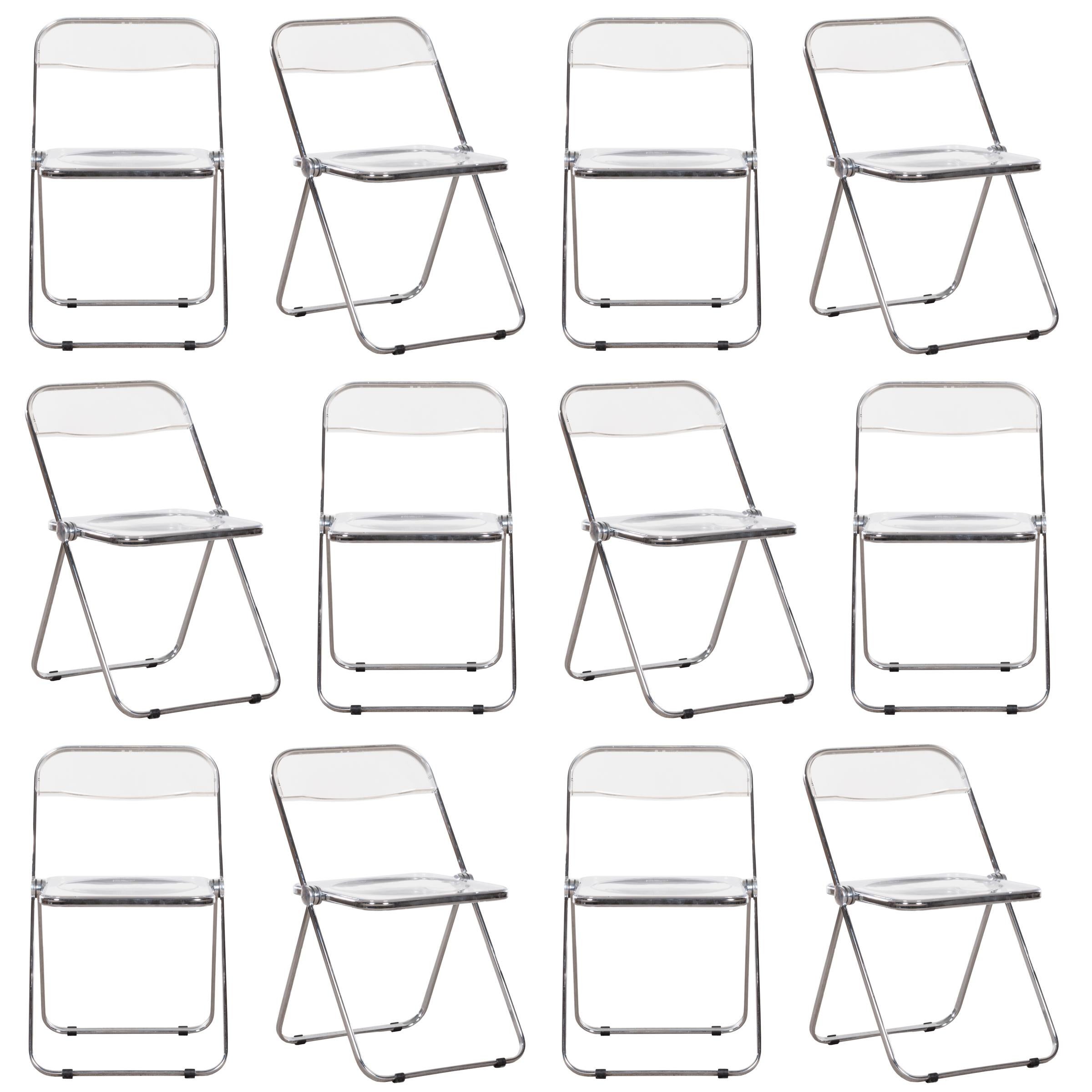Giancarlo Piretti Folding Plia Chairs for Castelli, Italy