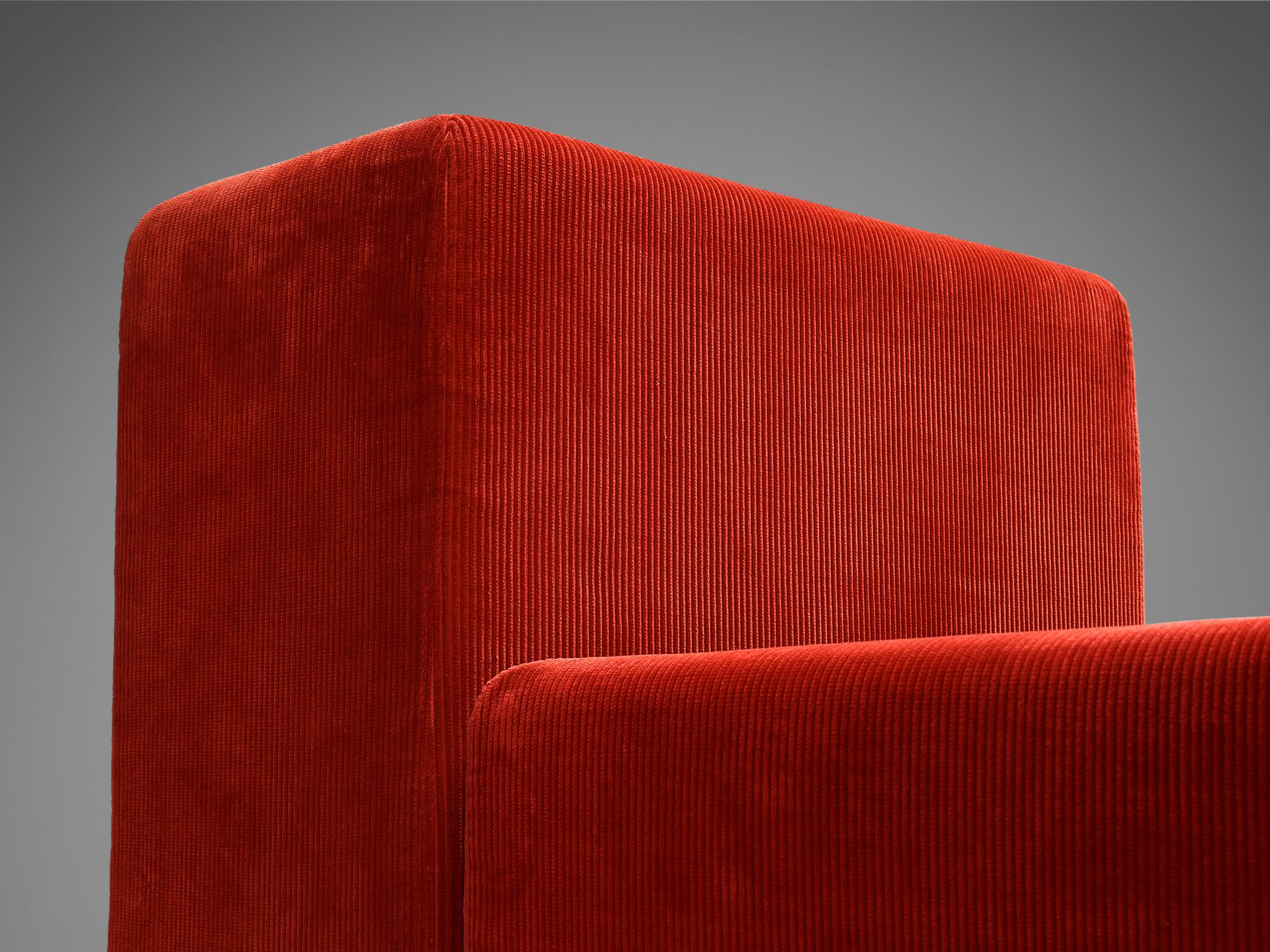 Post-Modern Giancarlo Piretti for Anonima Castelli 'Sistema 61' Lounge Chair in Corduroy  For Sale