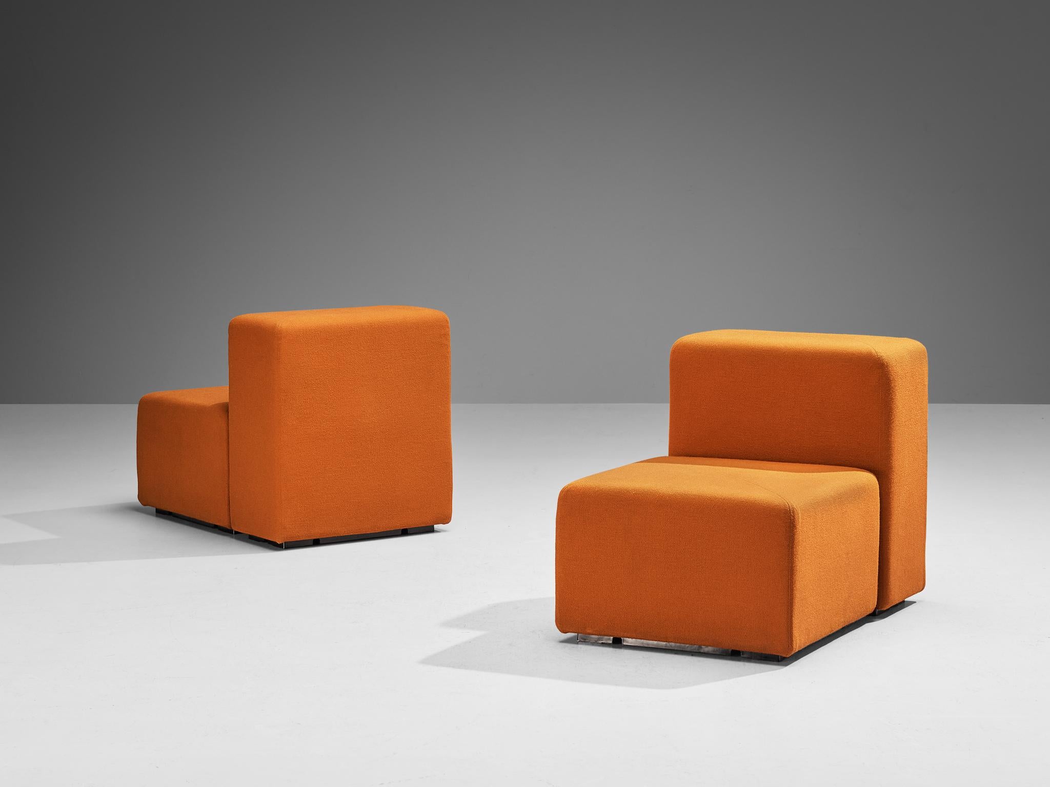 Italian Giancarlo Piretti for Anonima Castelli 'Sistema 61' Pair of Lounge Chairs  For Sale