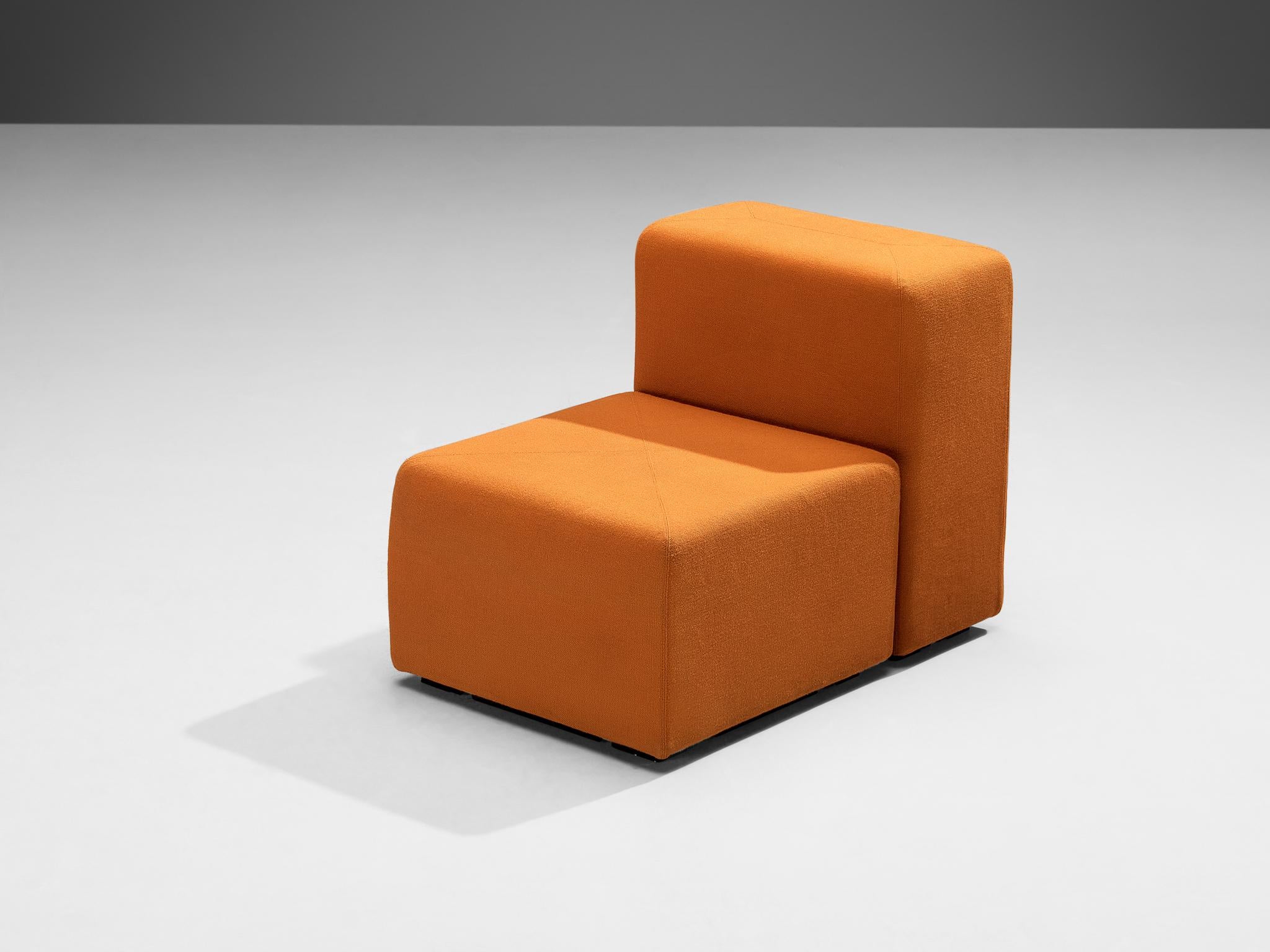 Fabric Giancarlo Piretti for Anonima Castelli 'Sistema 61' Pair of Lounge Chairs  For Sale