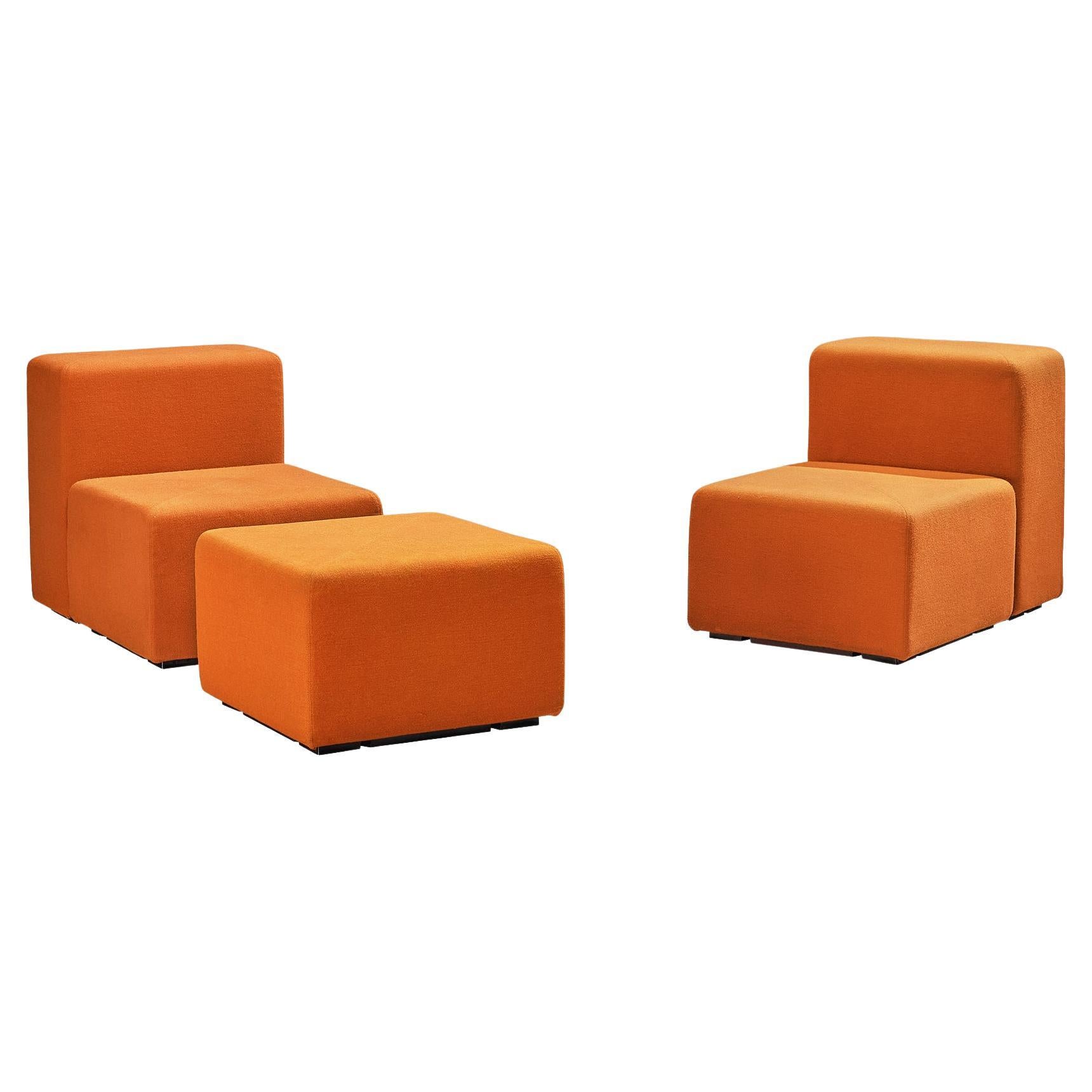 Giancarlo Piretti for Anonima Castelli 'Sistema 61' Pair of Lounge Chairs  For Sale