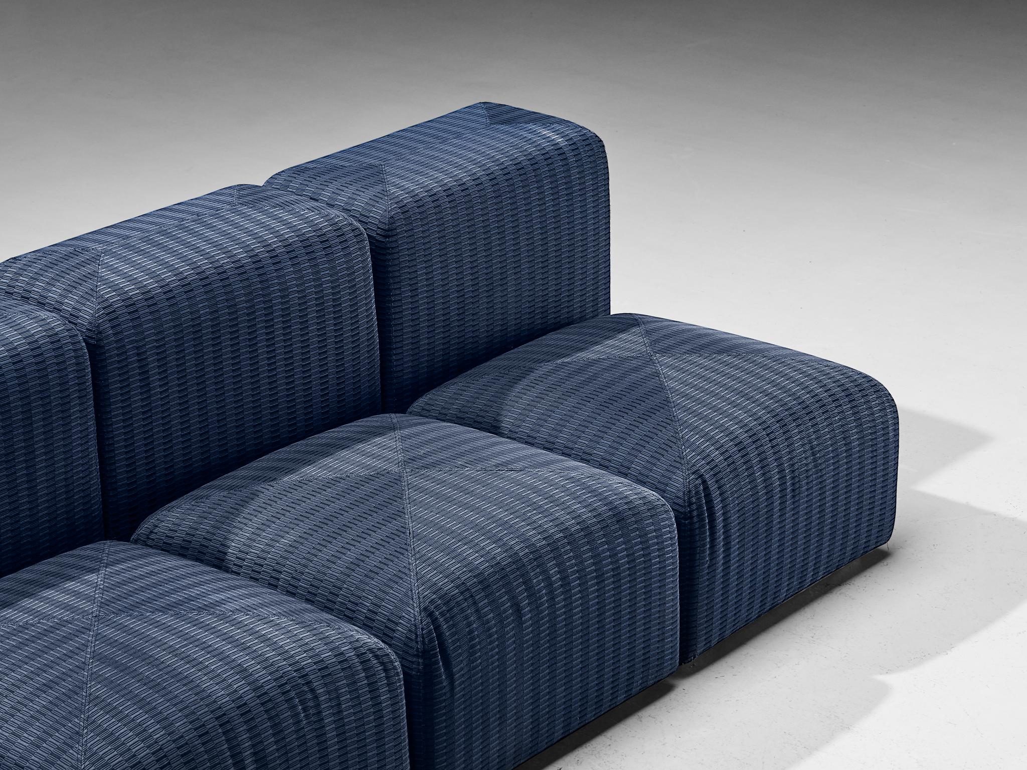Late 20th Century Giancarlo Piretti for Anonima Castelli 'Sistema 61' Sectional Sofa in Blue  For Sale