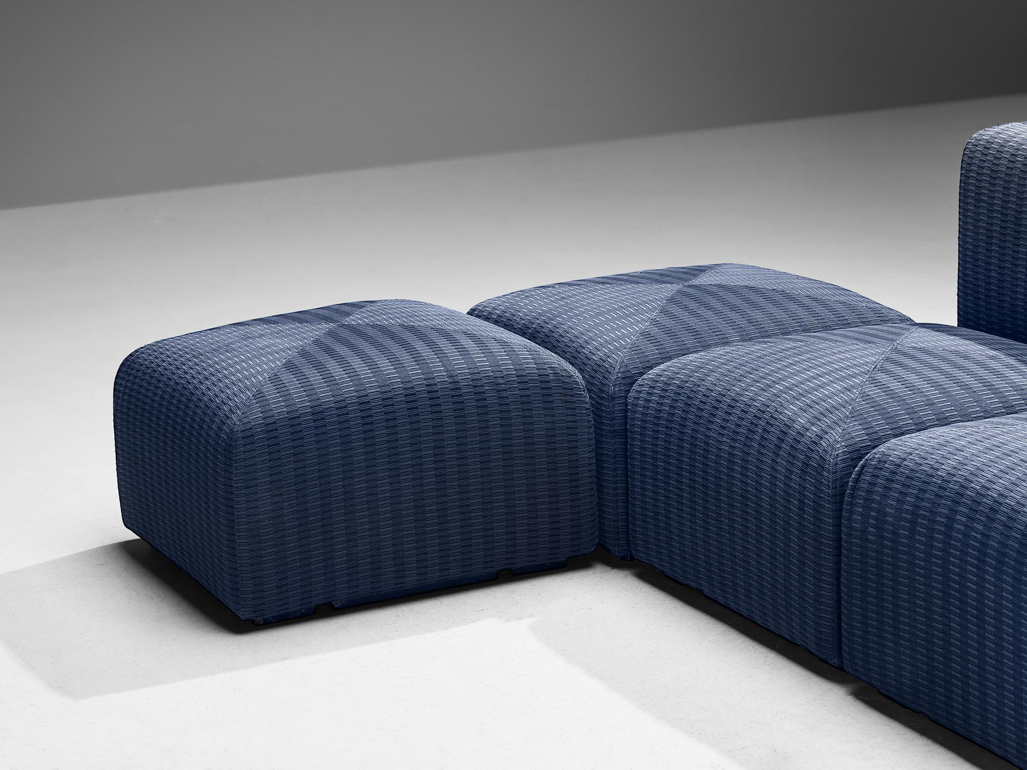 Giancarlo Piretti for Anonima Castelli 'Sistema 61' Sectional Sofa in Blue  For Sale 1