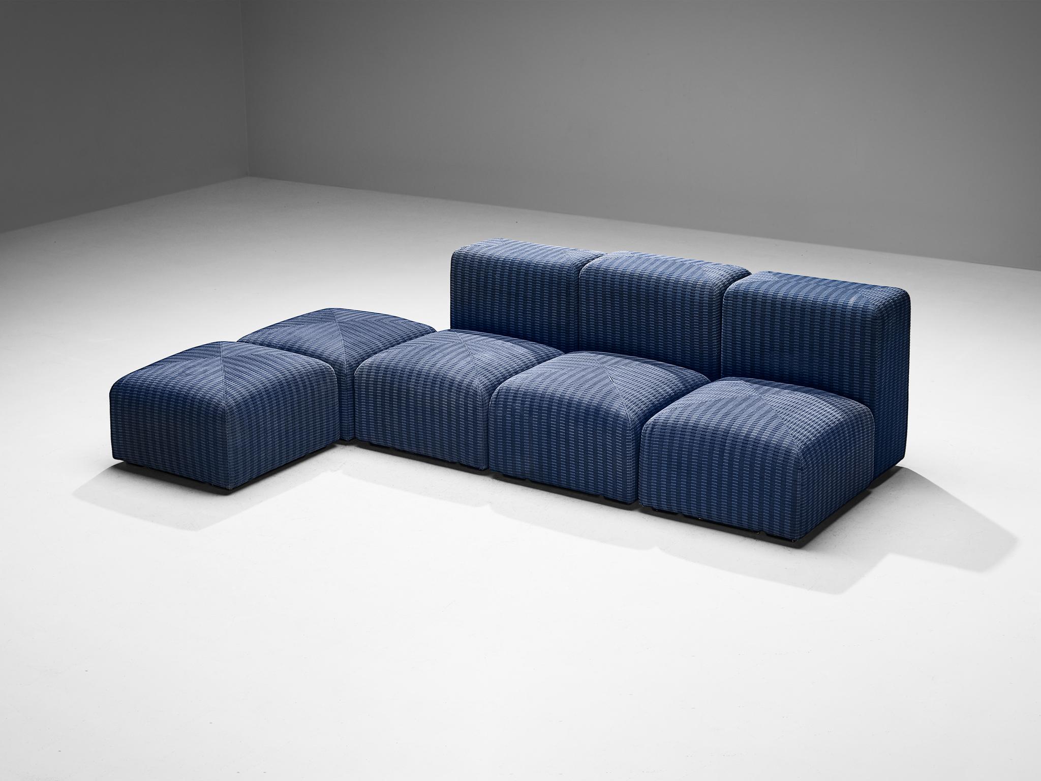 Giancarlo Piretti for Anonima Castelli 'Sistema 61' Sectional Sofa in Blue  For Sale 2