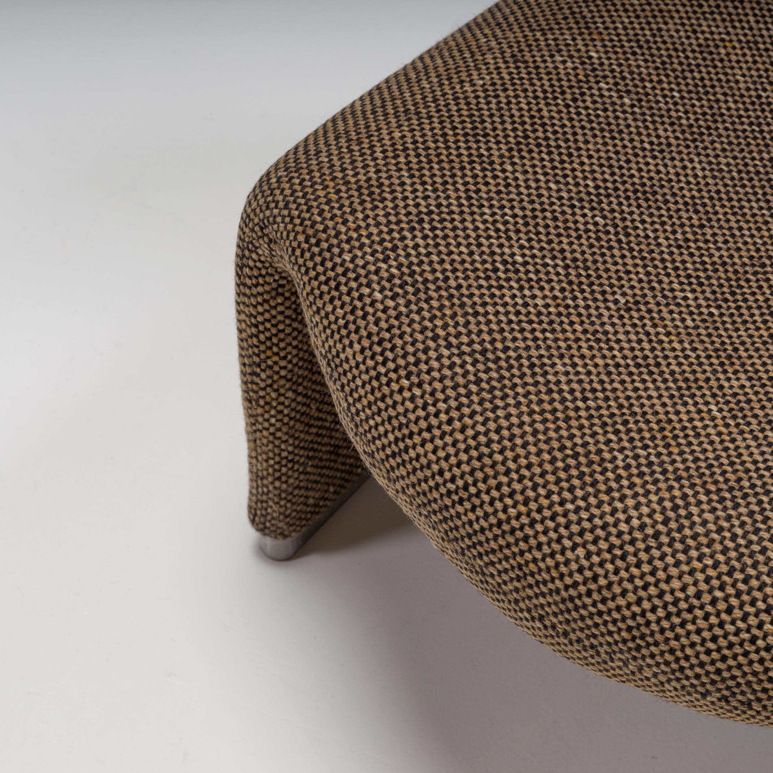 Late 20th Century Giancarlo Piretti for Artifort Brown Tweed Alky Chairs, 1970s, Set of 2