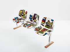 Giancarlo Piretti for Castelli bench Pierre Frey fabric 1970