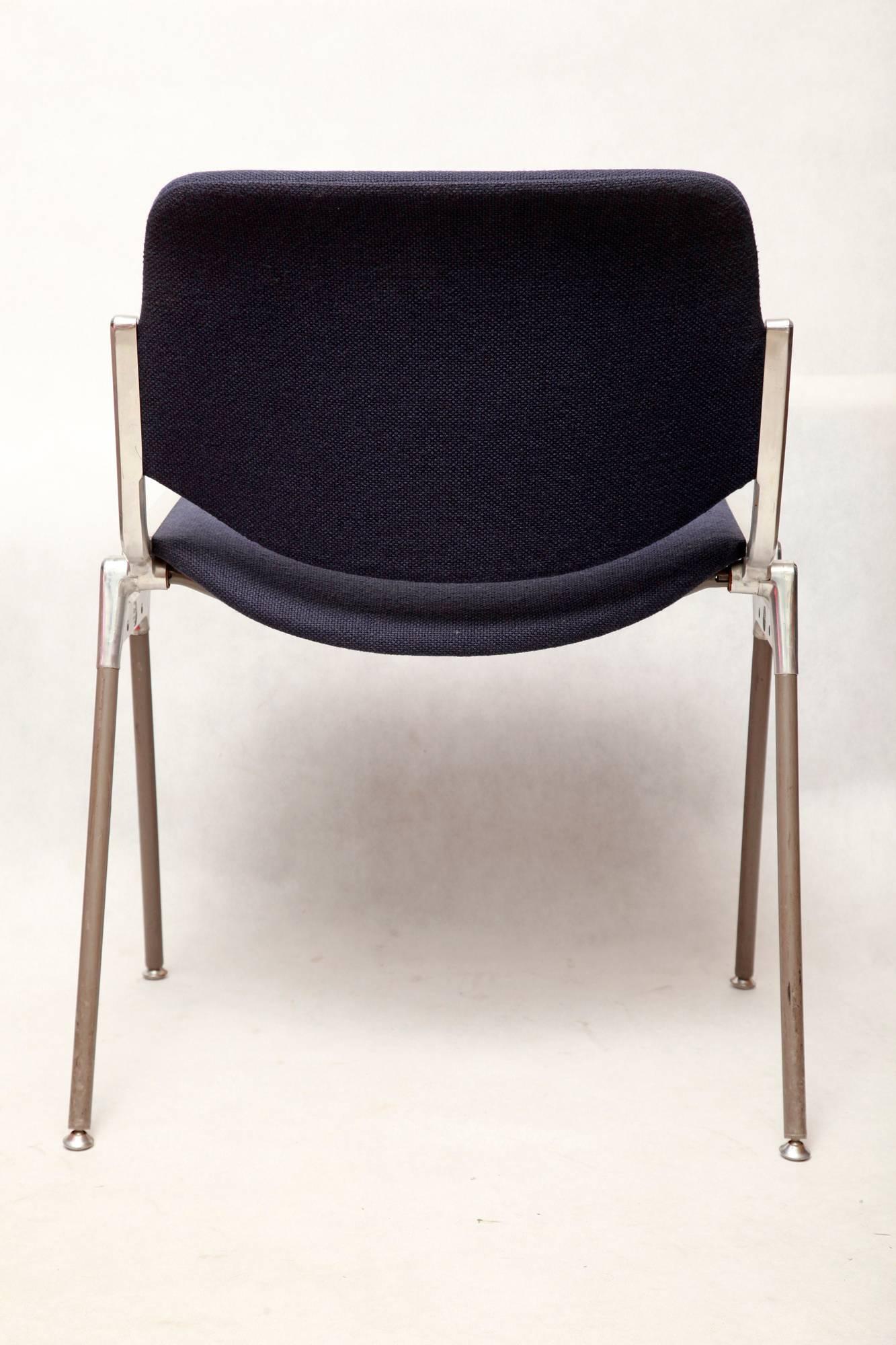 Aluminum Giancarlo Piretti for Castelli, DSC 106 Chairs, 1970s, Set of Five For Sale