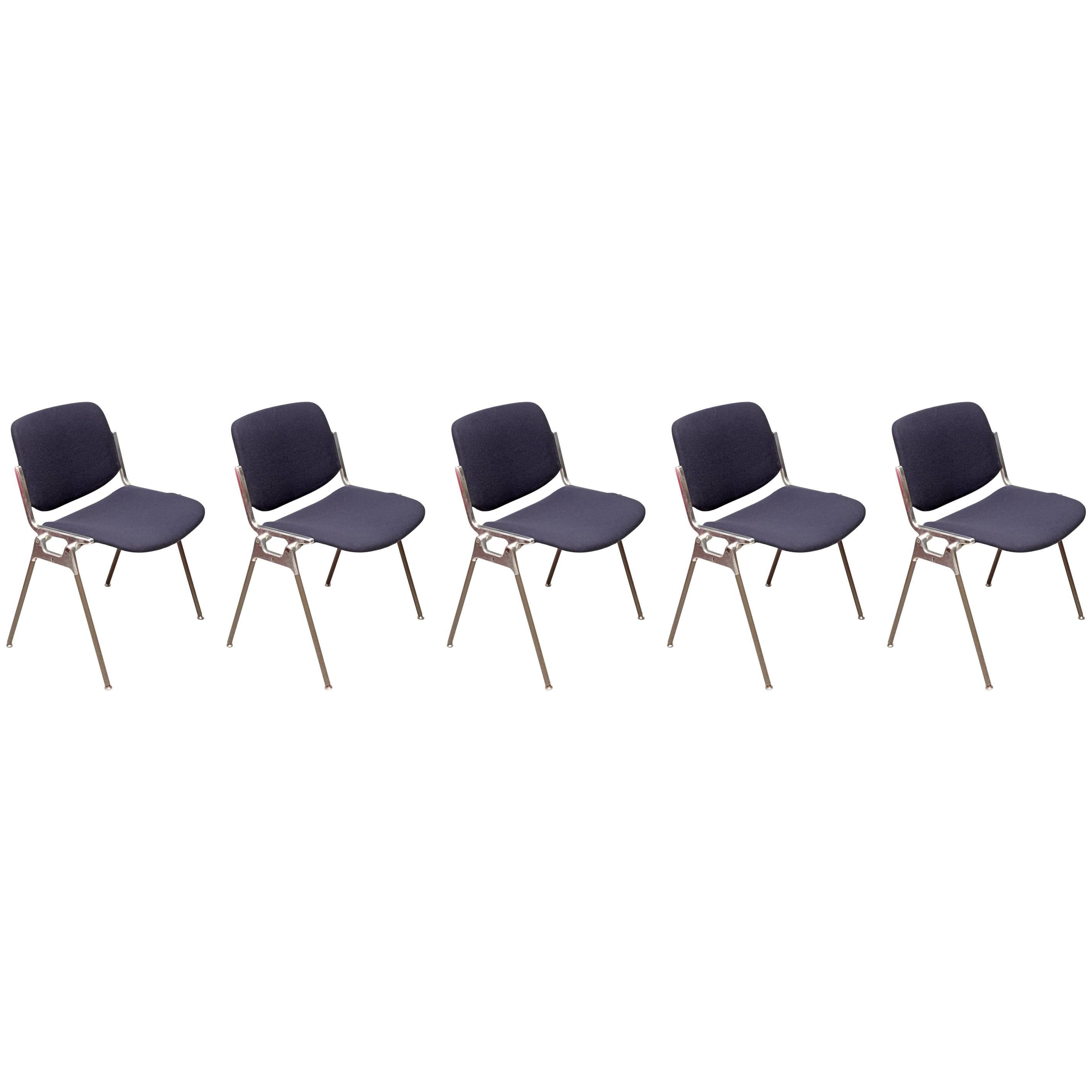 Giancarlo Piretti for Castelli, DSC 106 Chairs, 1970s, Set of Five For Sale