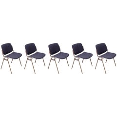 Retro Giancarlo Piretti for Castelli, DSC 106 Chairs, 1970s, Set of Five