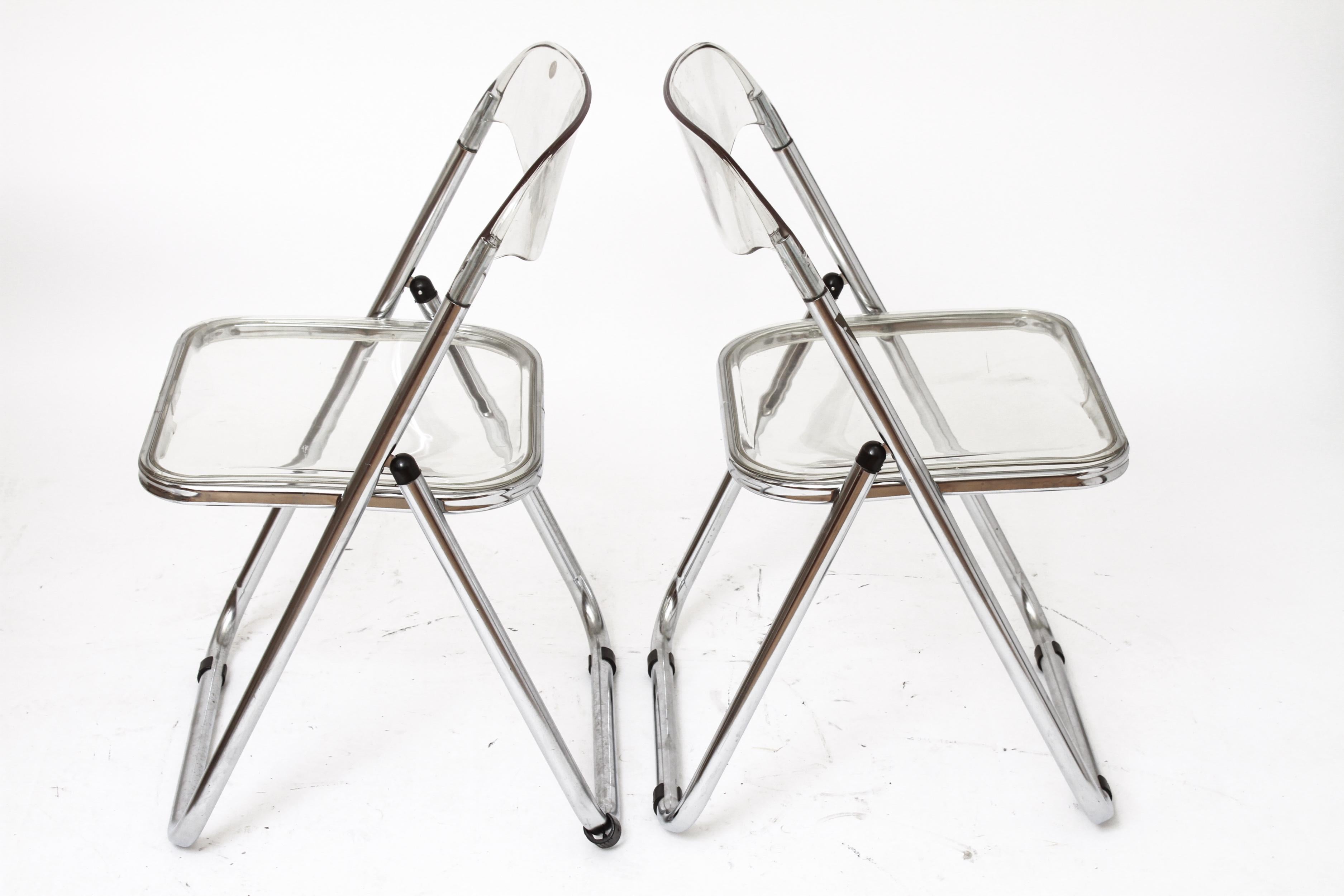 Giancarlo Piretti for Castelli Modern 'Plia' Acrylic Chairs In Good Condition In Astoria, NY